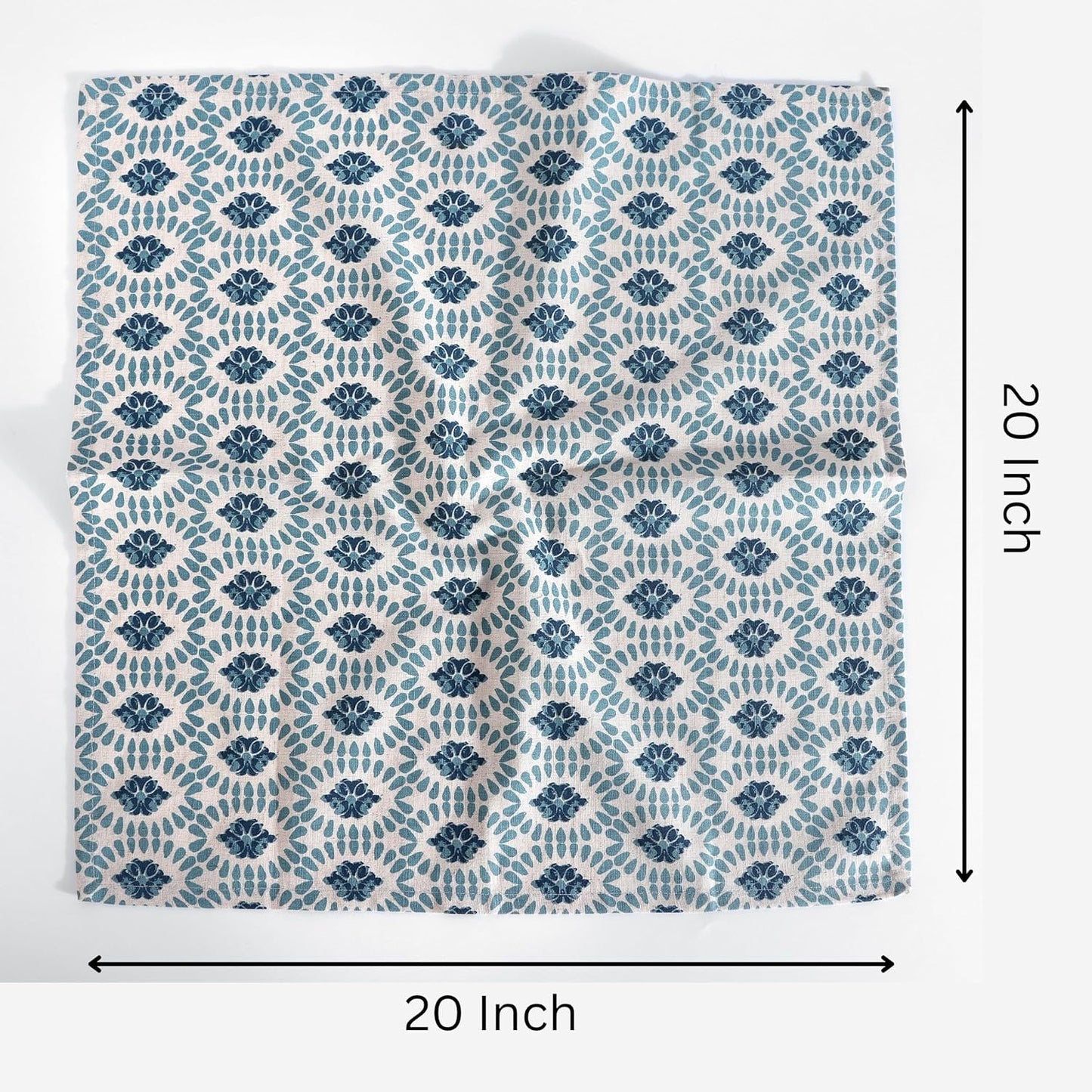 FINGERCRAFT Cloth Napkins Set of 12 Cotton Linen, 20x20 in Moroccan Beauty | Mitered corner, washable, soft, absorbent