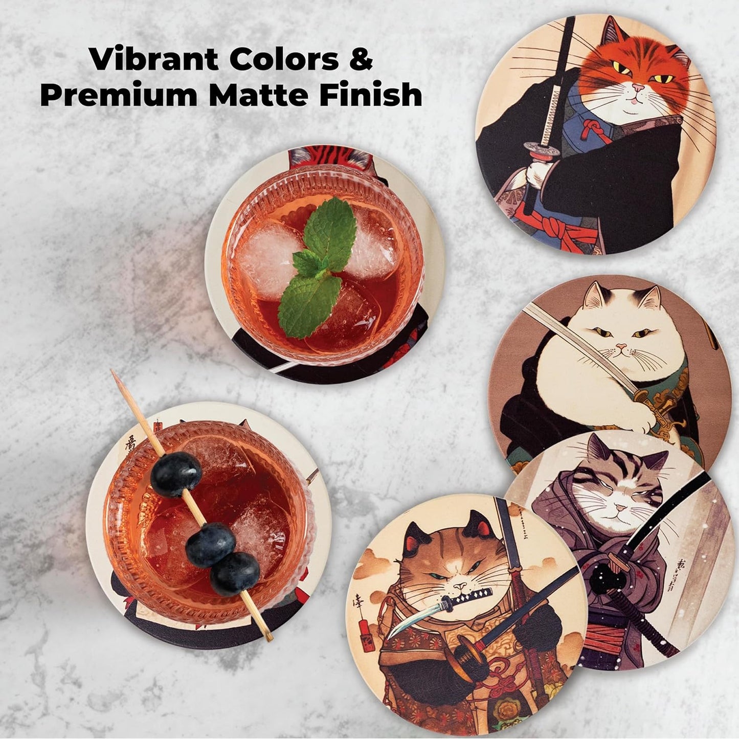 Holder / Anime Cat Decor / Set of 6