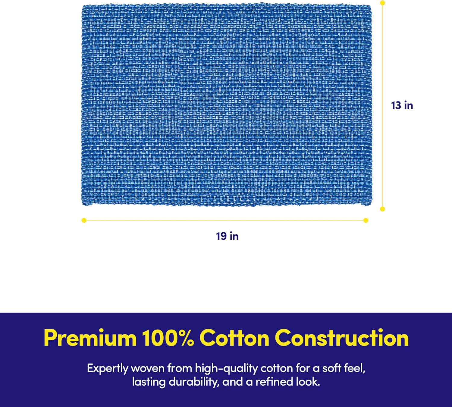 Sweet Home Collection 100% Cotton Placemats for Dining Room Rectangle Two Tone Woven Fabric 13" x 19" Soft Durable