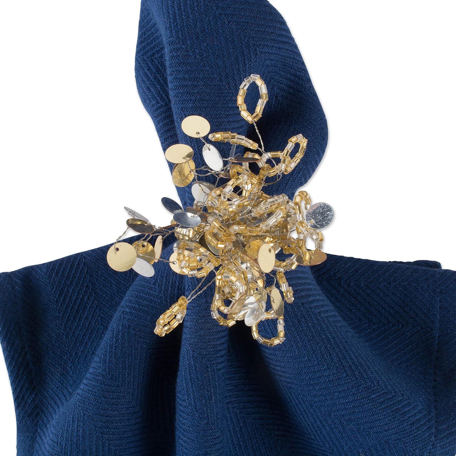 DII Christmas Thanksgiving Holiday Tabletop Décor Collection Decorative Napkin Ring Holder Set, 1.5" Diameter, Gold