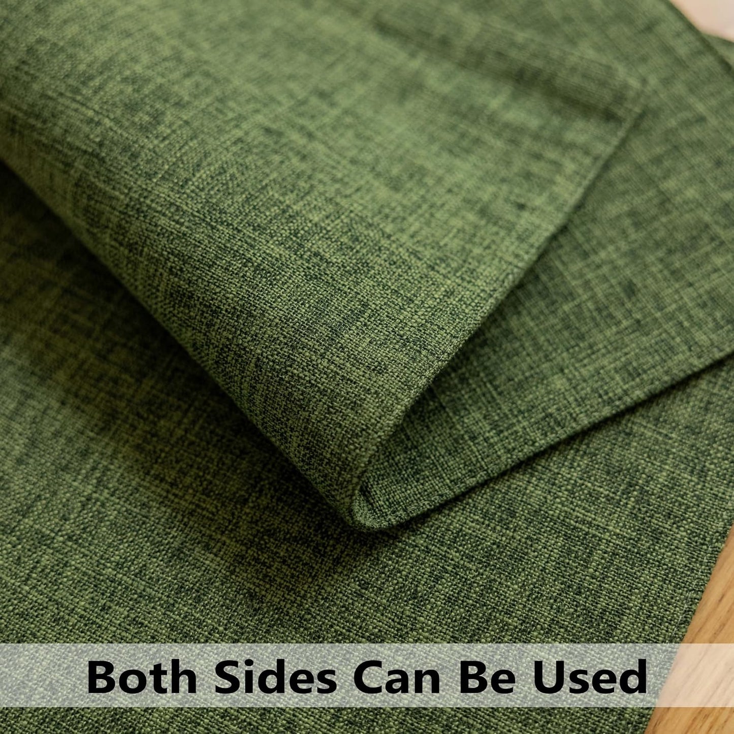 Demetex Dark Green Placemats Set of 8 Decorative Linen Textured Place Mats Heat Resistant Plate Table Mats for Summer
