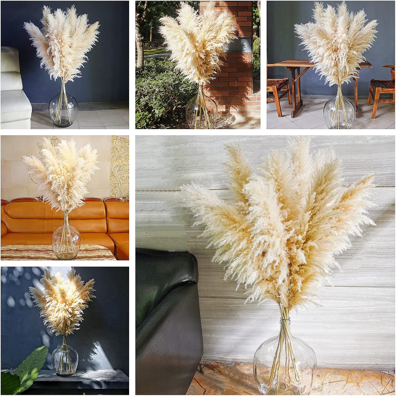 Boho Neutral Home Decor Bouquet / 46inch / Set of 10