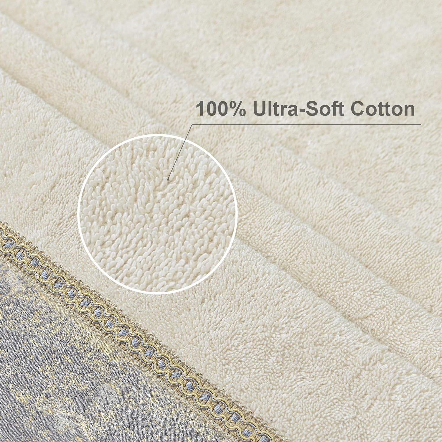 Loom and Mill Luxury Cotton Bath Towel Set 3 Piece-1 Bath Towel 1 Hand Towel 1 Wash Cloth, Ultra Soft Decorative Towel