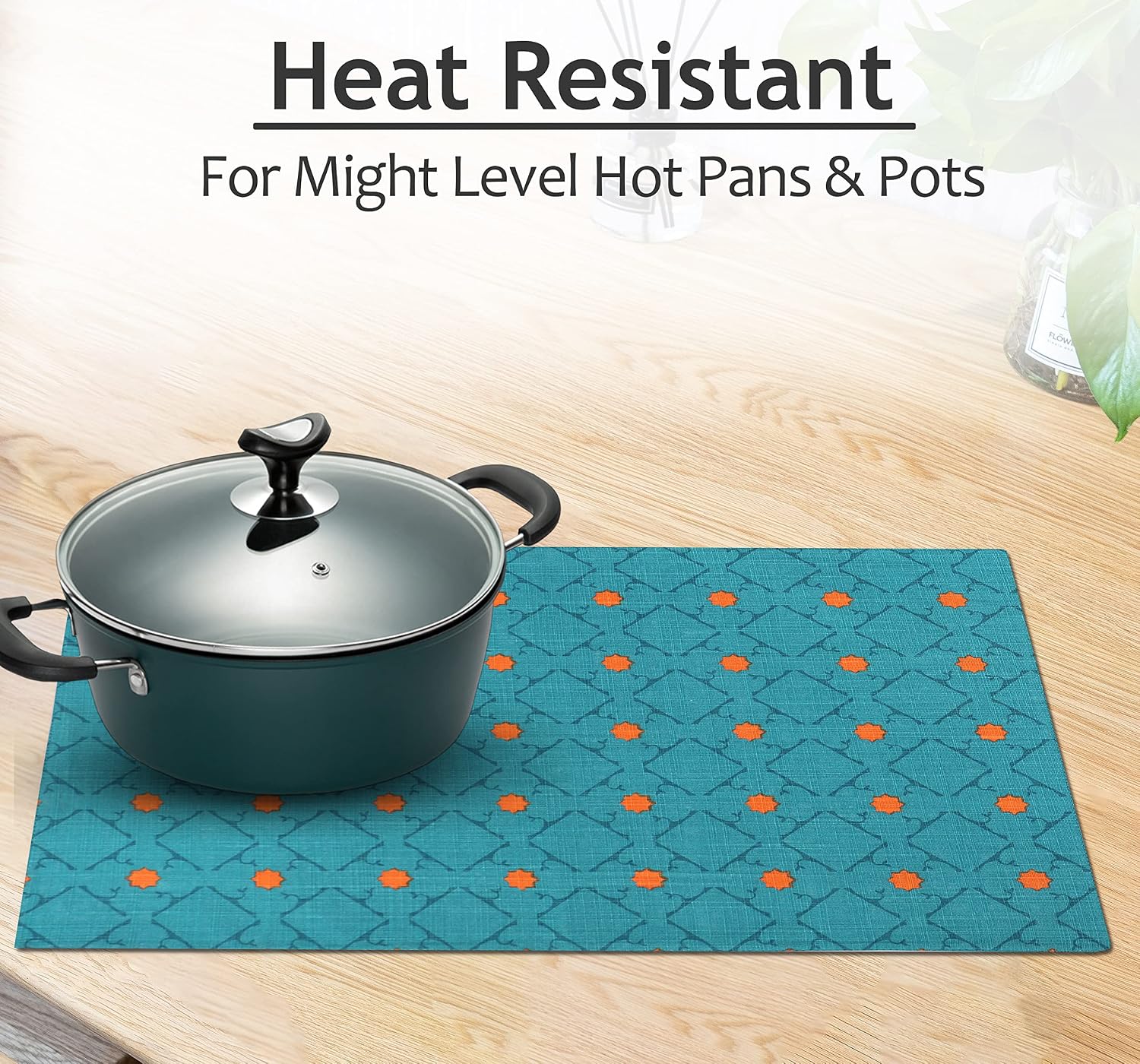 Ruvanti Placemats Set of 6, 100% Cotton Place Mats of 13"x19" – Combo | Heat, Stain resistant, Washable, Non-Slip