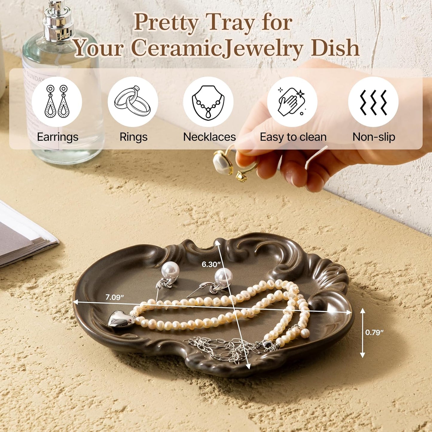 Jewelry Dish Tray / Brown
