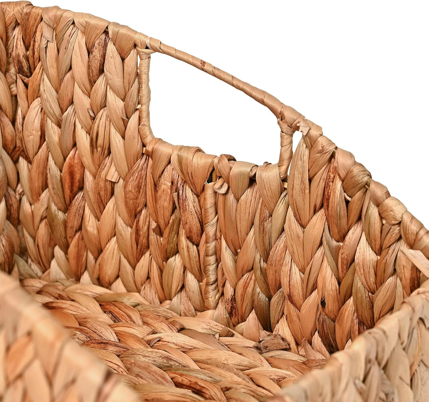BSK1007A- Havanah Southwestern Hand-Woven Hyacinth Slanted Nesting Wicker / Natural / Set of 2