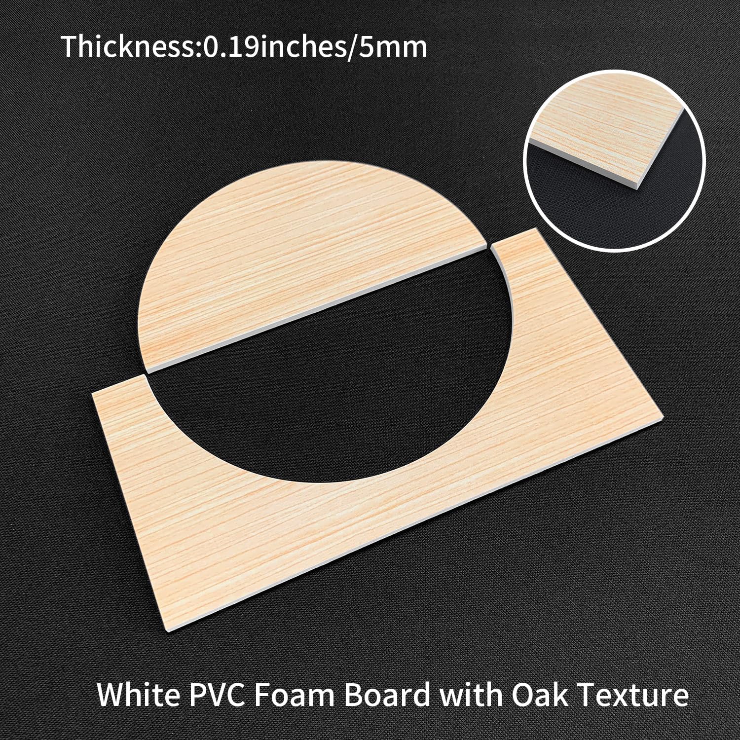 PVC Modular Decorative Fretwork Accent Wall Panels / Half Circle-oak / Set of 12