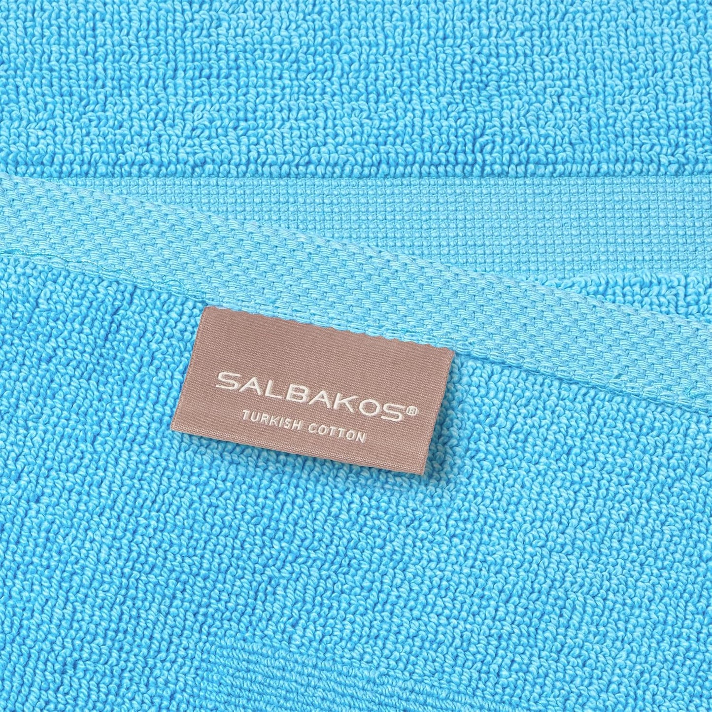 SALBAKOS 2-Piece 100% Turkish Cotton Bath Mat Towel, 20x34 inch, Aqua | Bathroom Floor Towels, Thick Soft Most