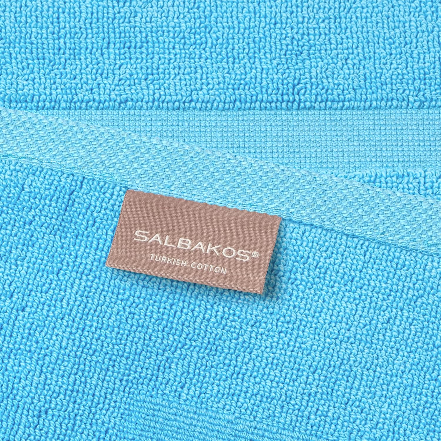 SALBAKOS 2-Piece 100% Turkish Cotton Bath Mat Towel, 20x34 inch, Aqua | Bathroom Floor Towels, Thick Soft Most