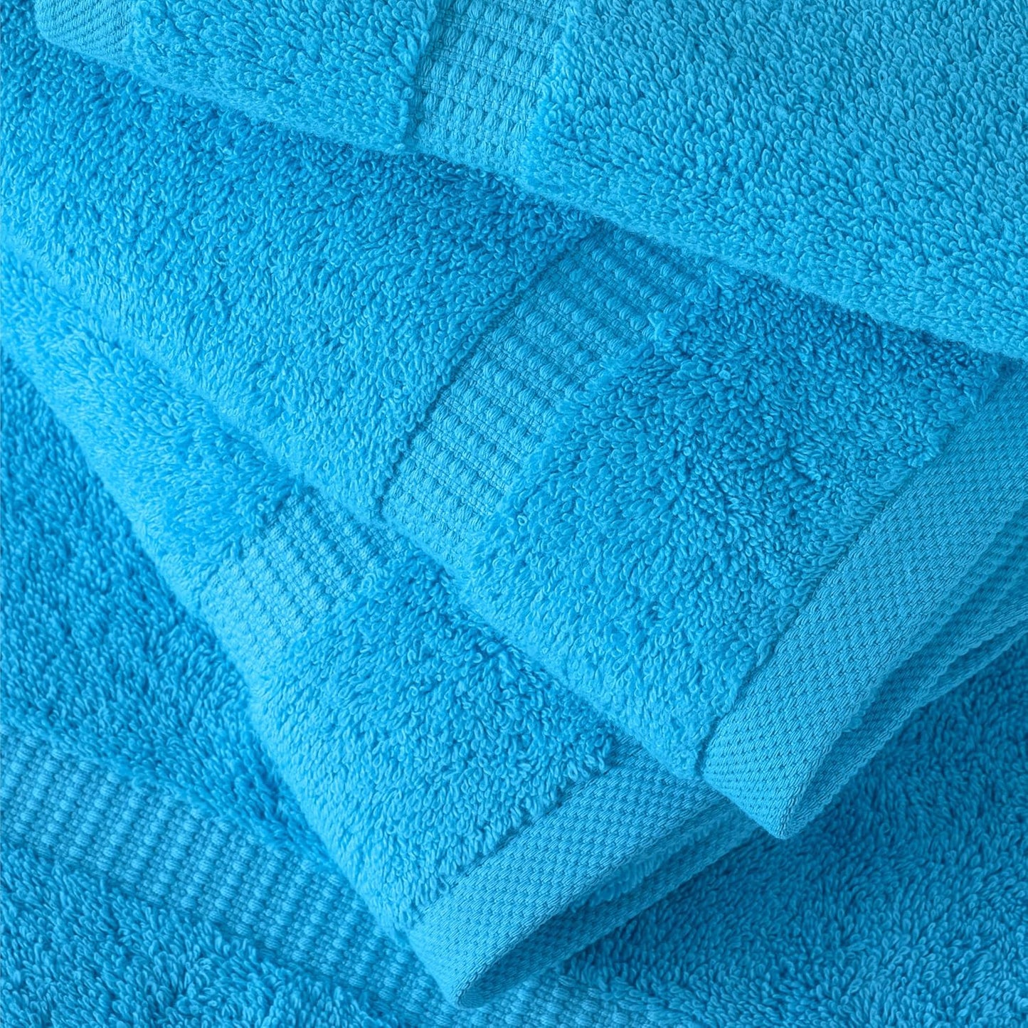 SALBAKOS 12-Piece 100% Turkish Cotton Washcloths and Face Towels, Aqua | 13x13 in Standard Size Small Towel, Multi-use