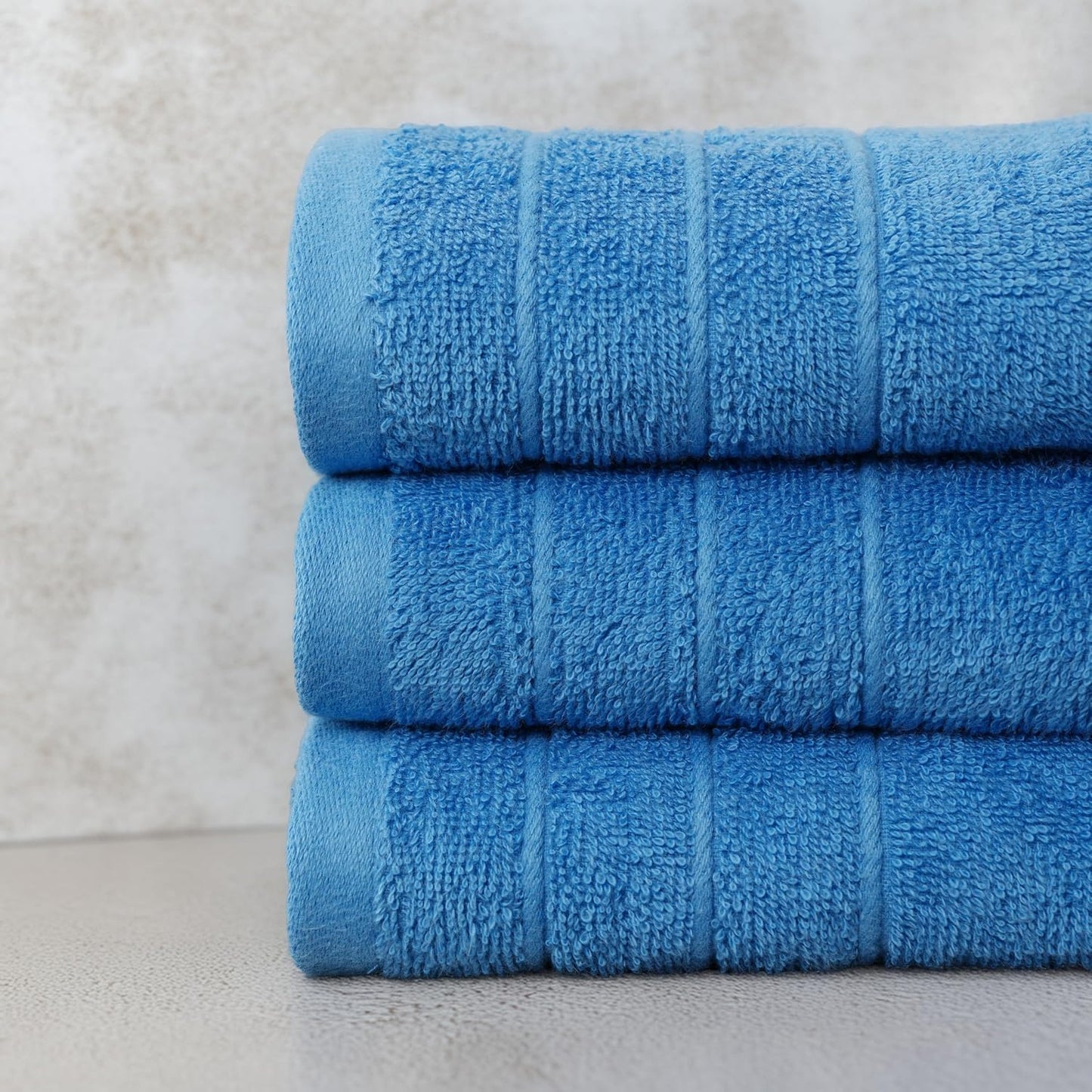 6 Piece Hand Towels Set 16 x 28 Inches, Blue | 100% Cotton, Lighter Weight, Quick to Dry, 16 x 28 Inches, Super Soft &