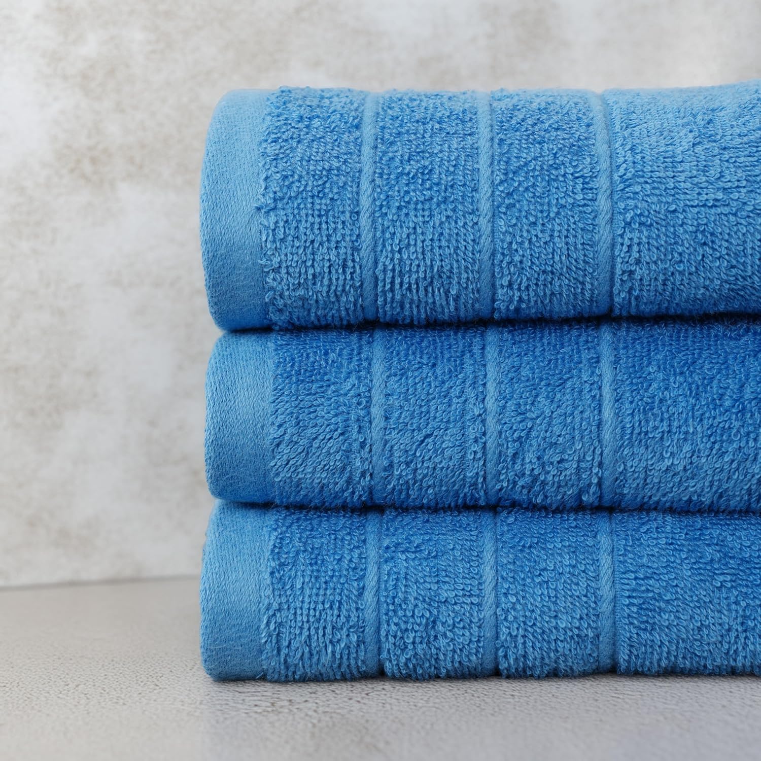6 Piece Hand Towels Set 16 x 28 Inches, Blue | 100% Cotton, Lighter Weight, Quick to Dry, 16 x 28 Inches, Super Soft &
