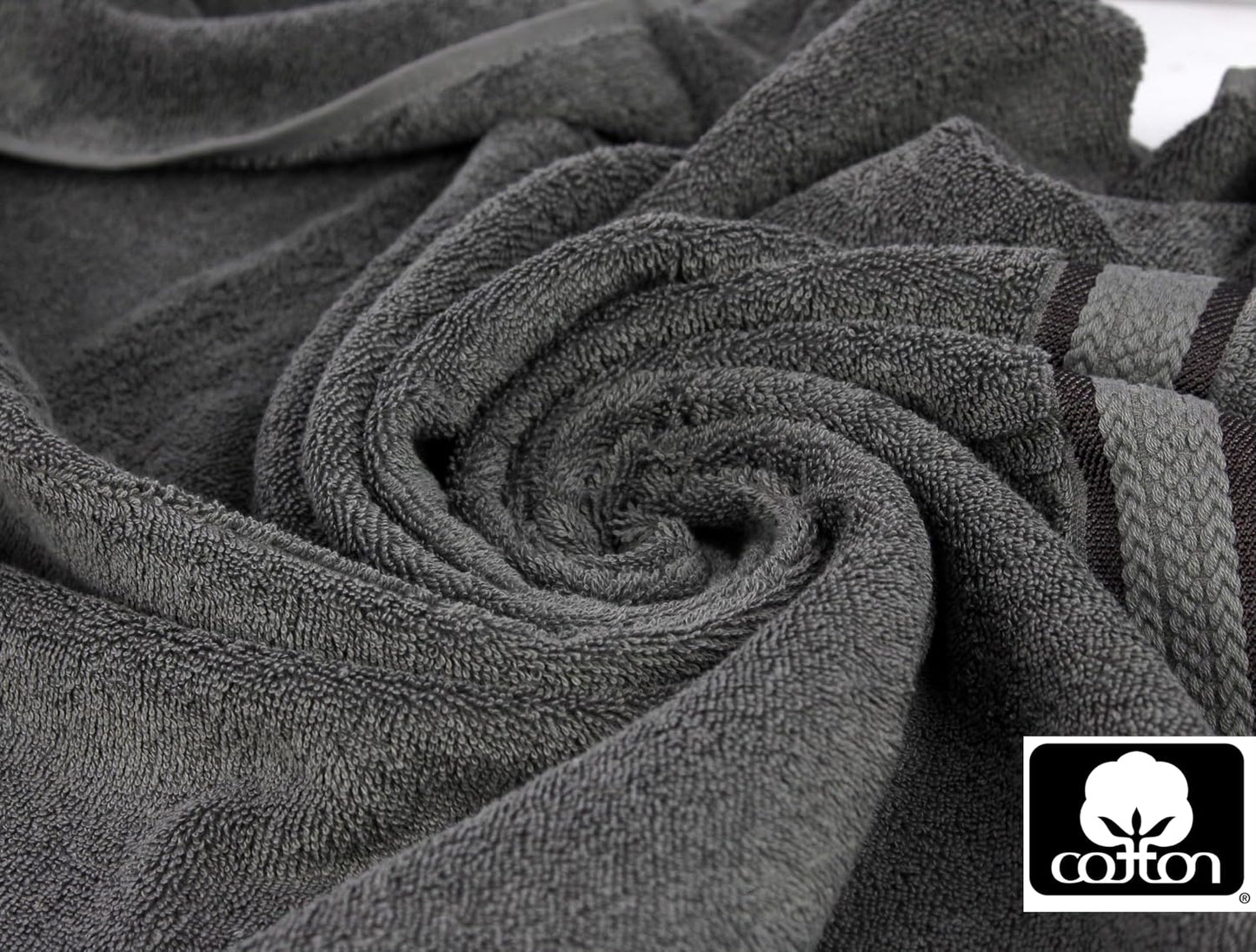 COTTON CRAFT Ultra Soft Bath Towels - 4 Pack 100% Cotton Large 30x54 inches | Oversized 580 GSM Absorbent Charcoal Bath