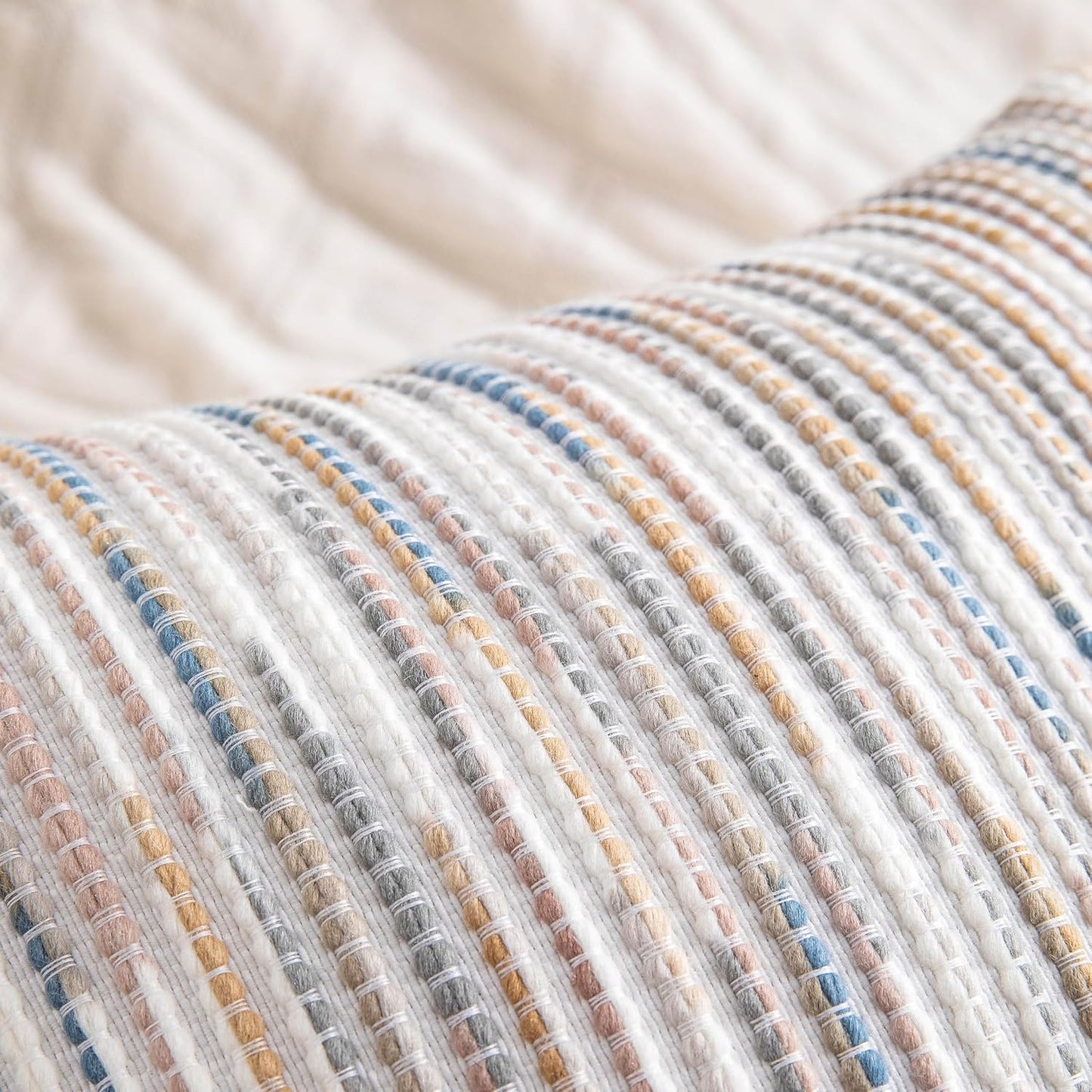 Boho Couch Throw Pillow Covers Grey Blue Striped Decorative / Blue Grey Striped / 18 x 18 / Set of 2