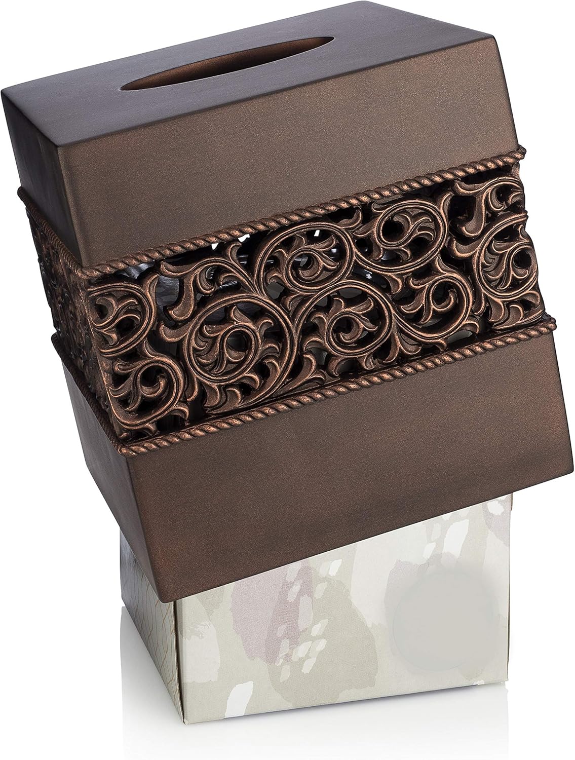 Finish Square Tissue Box Cover / Bronze