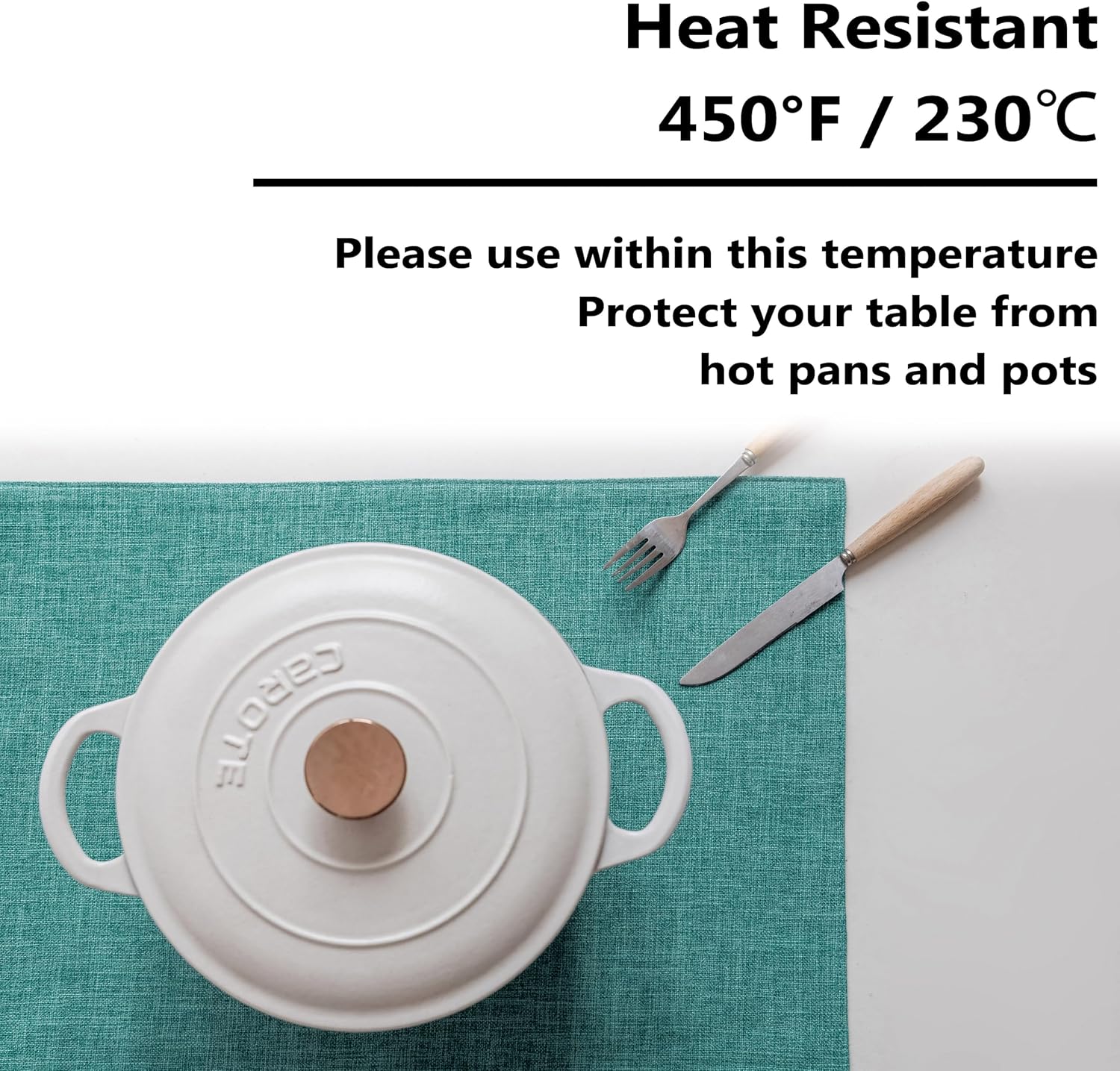 Home Brilliant Teal Placemats Set of 8 Heat Resistant Dining Table Place Mats for Kitchen Table Washable Cloth
