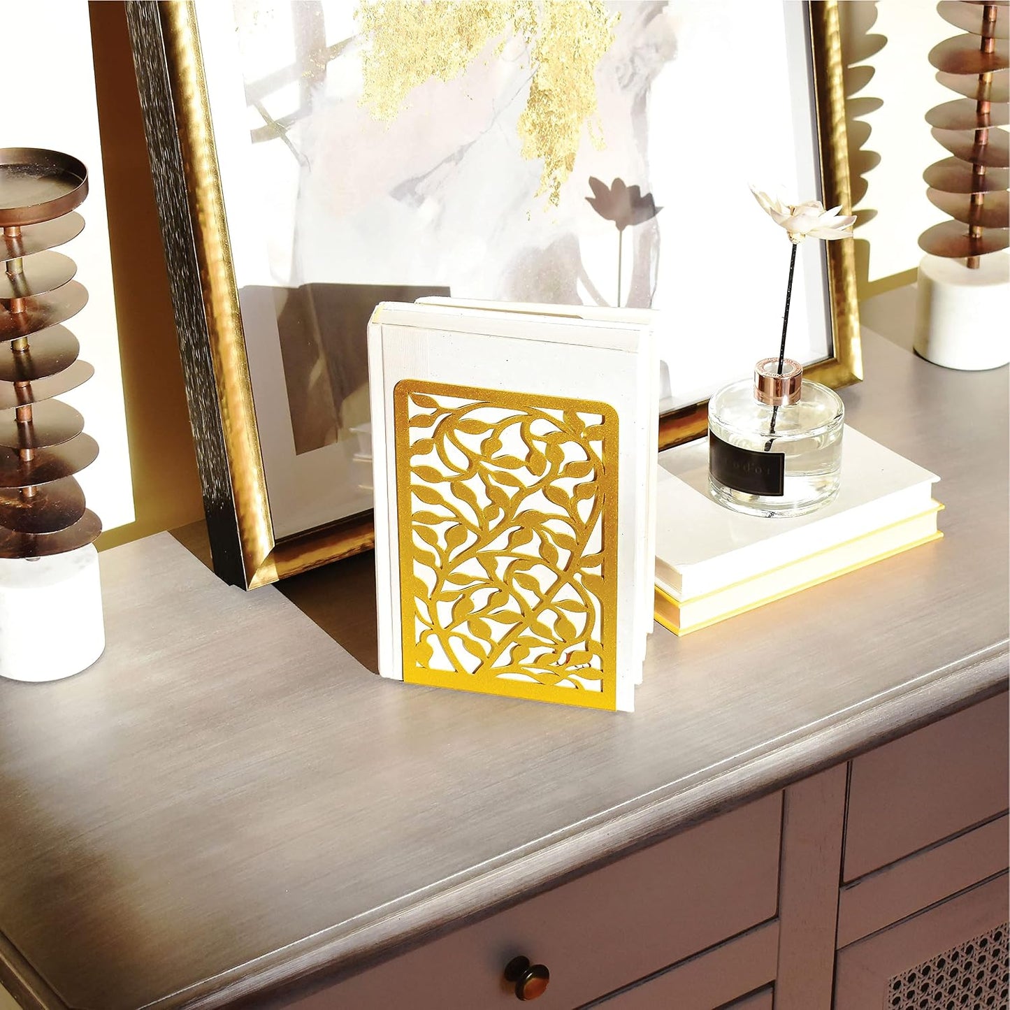 CNK Book Ends Bookends for Decorative Books Holder Bookend Shelves End Hold Heavy Duty Holders Stoppers Metal Stopper