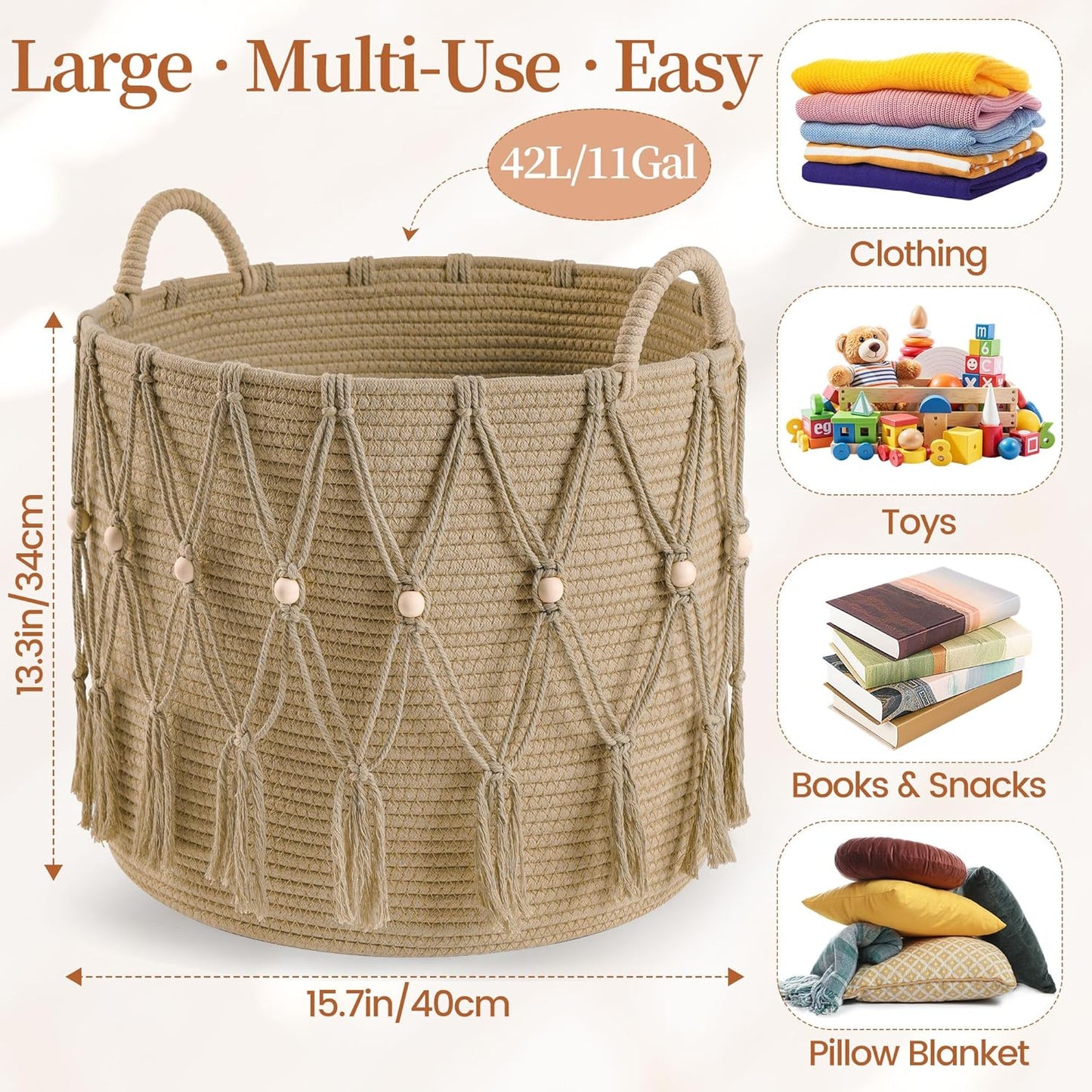 Blanket Basket / Beige