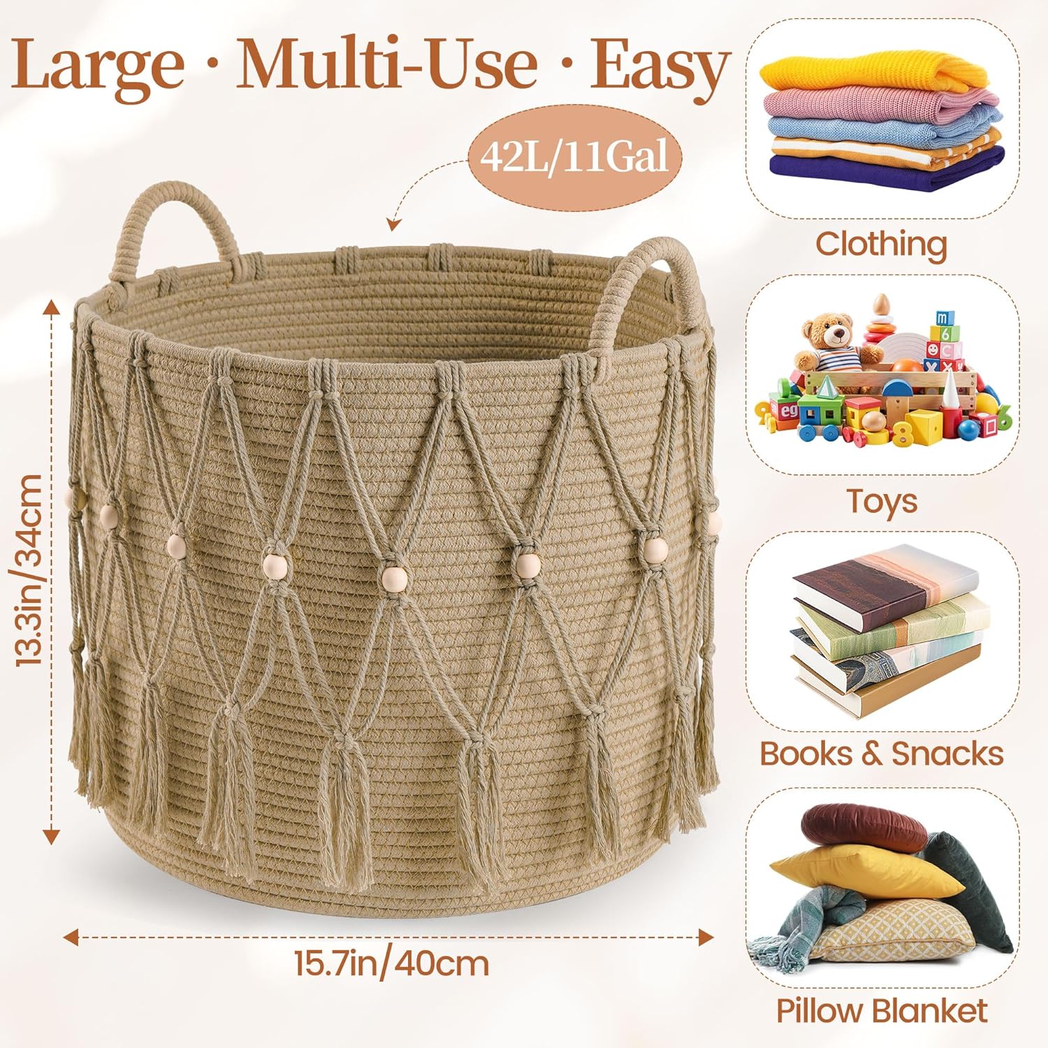 Blanket Basket / Beige