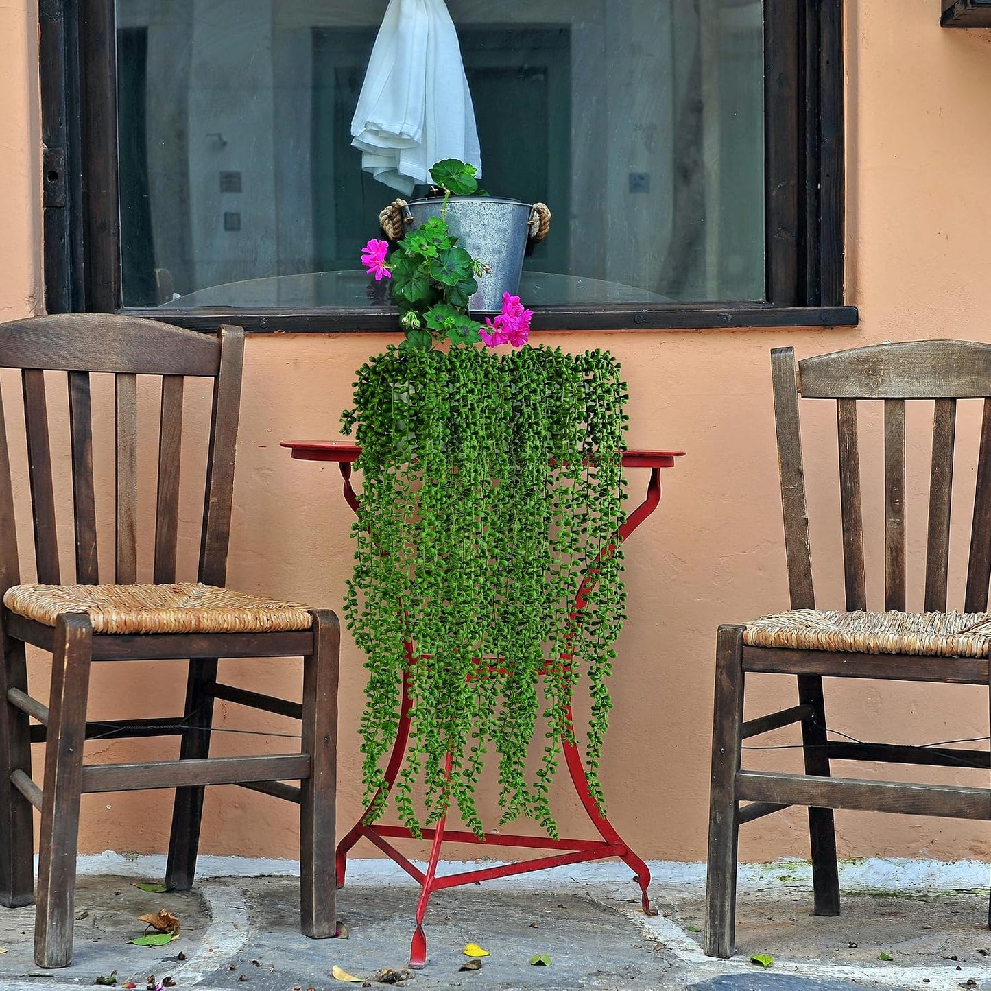 Artificial Succulents Hanging Plants / Green / 27.5 Inch / Set of 3