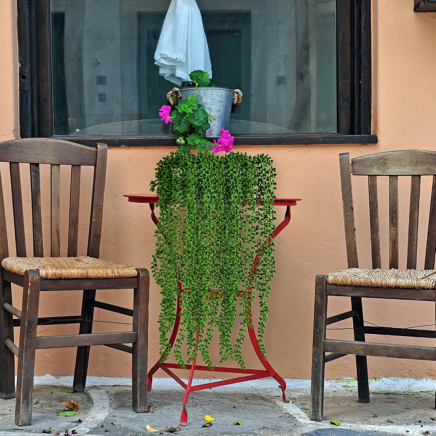 Artificial Succulents Hanging Plants / Green / 27.5 Inch / Set of 3