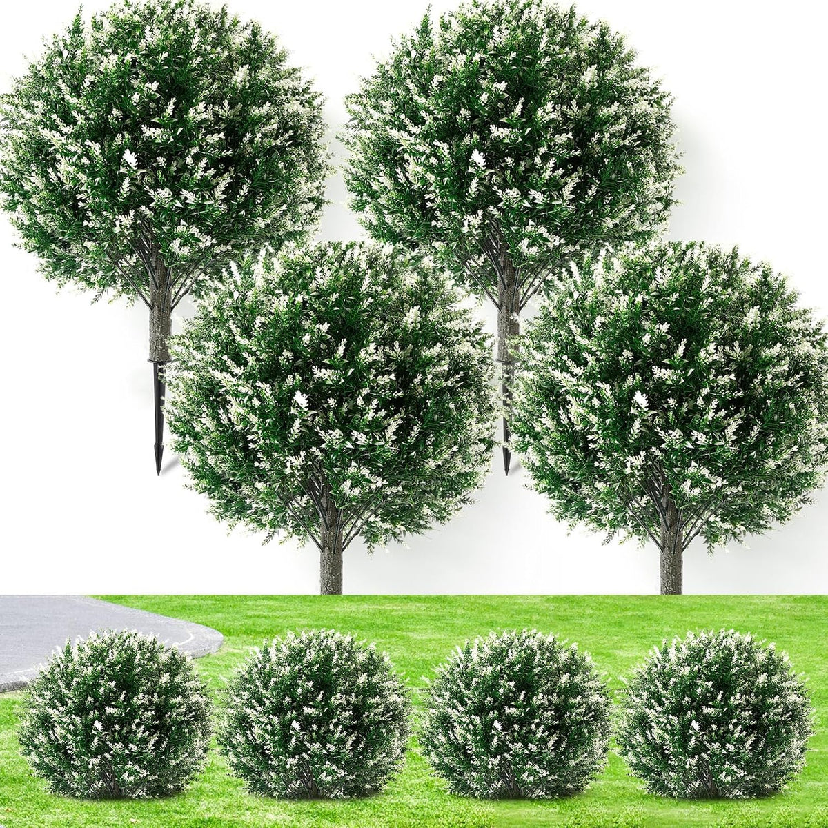 Ceenna 6 Pcs Mini Artificial Christmas Trees Tabletop Unlit,15.75 Inch
