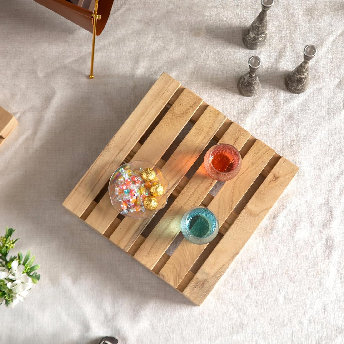 15- Rustic Wooden Pallet Display Stand Wood Riser / Natural / Set of 15
