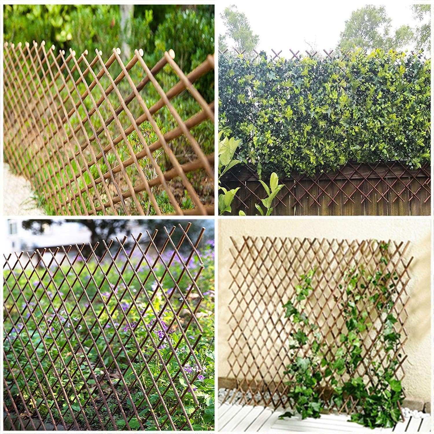 Sumery Nature Willow Trellis Expandable Plant Support Plant Climbing Lattices Trellis Willow Expandable Trellis Fence