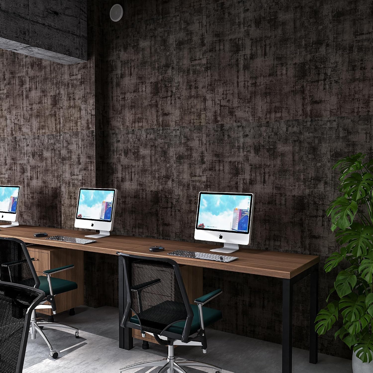 Industrial Style Wallpaper Extra Wide Concrete Wallpaper Grey Black / 31.5 x 157 / Black Grey