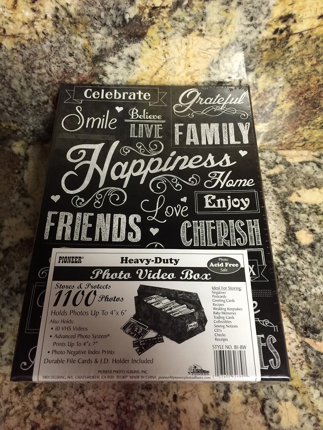 B-1BW/CHLKH Chalkboard Happiness Design Photo / Chalkboad Happiness Design / 11.25 x 4.5 x 7.88