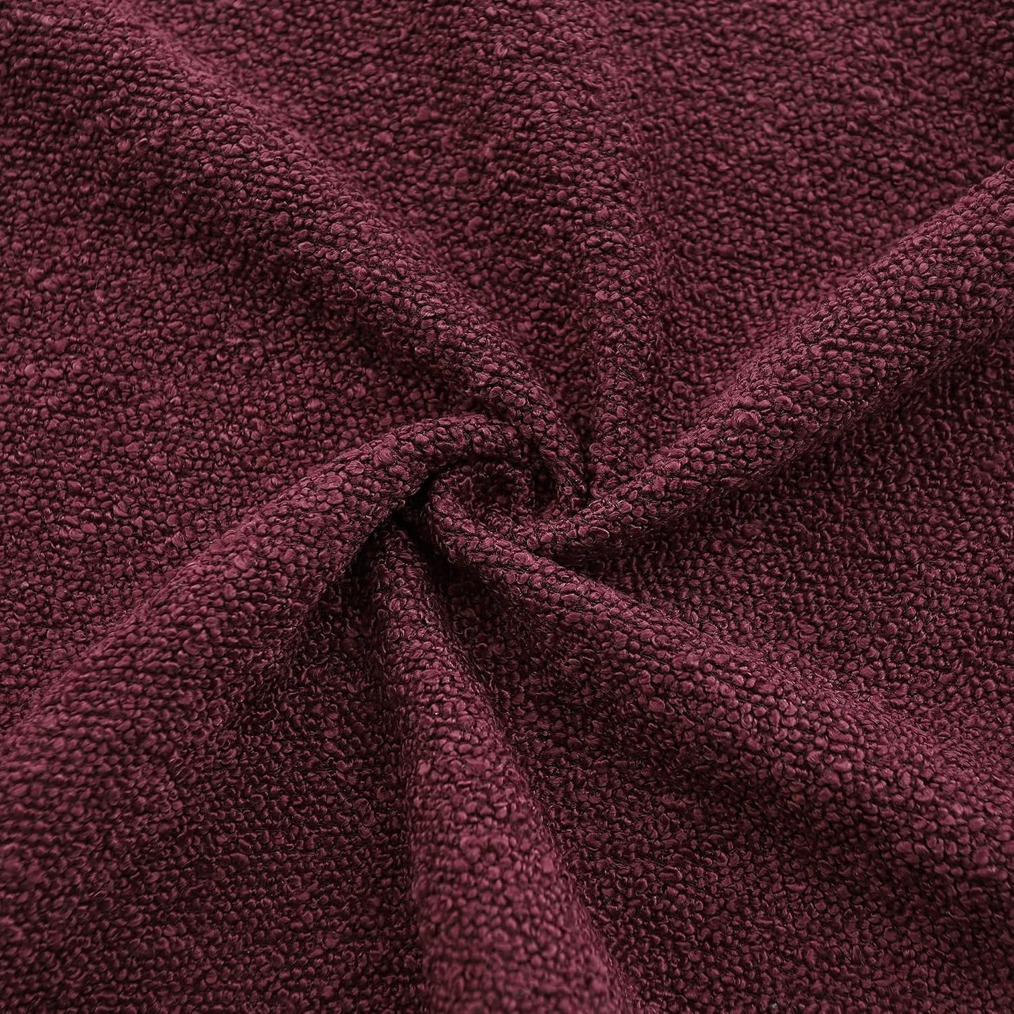 Boucle Decorative Throw Pillow Covers / Burgundy / 18 x 18 / Set of 2
