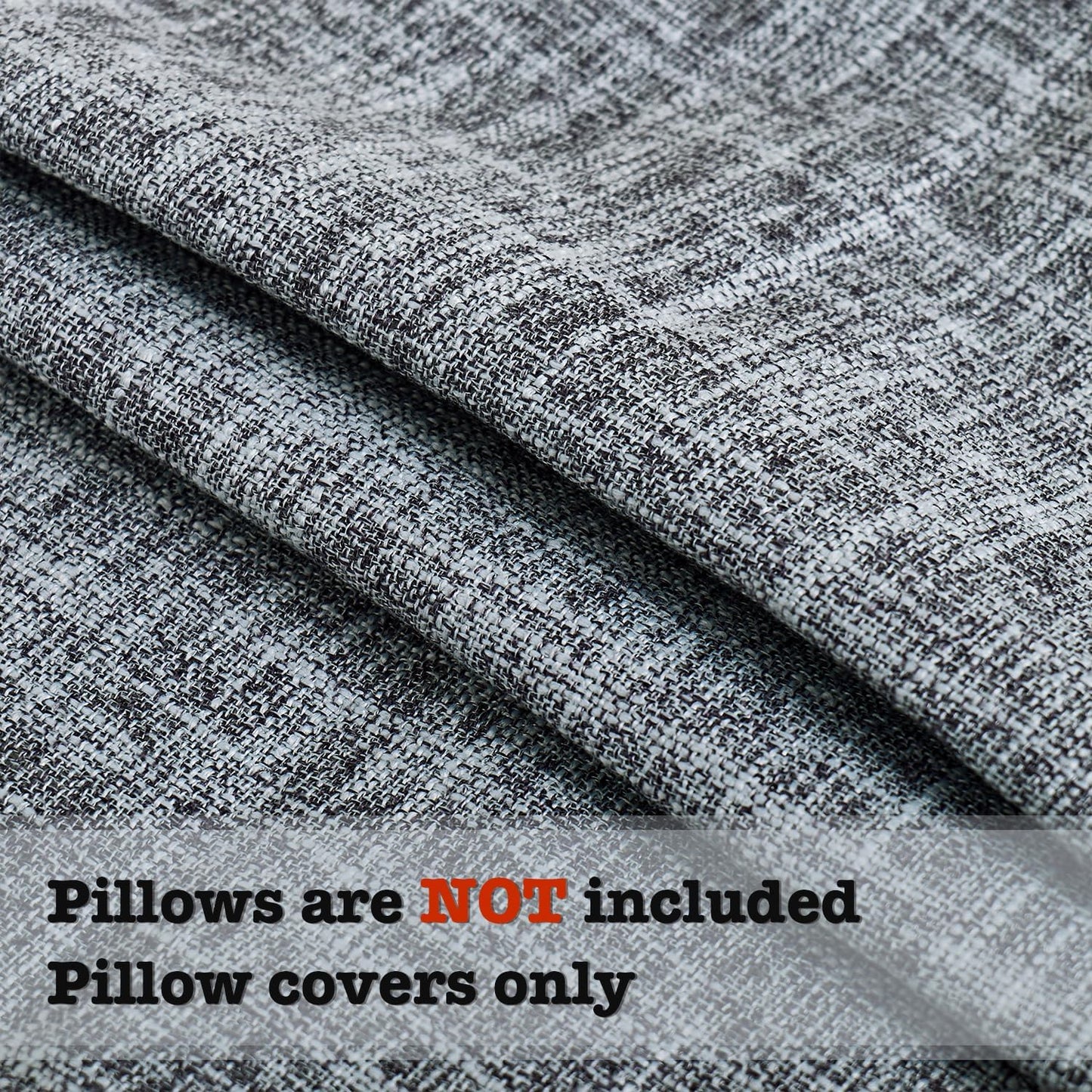 Farmhouse Throw Pillow Covers Fringe Pillow Cases Linen Burlap Boho / Dark Grey / 18 x 18 / Set of 2