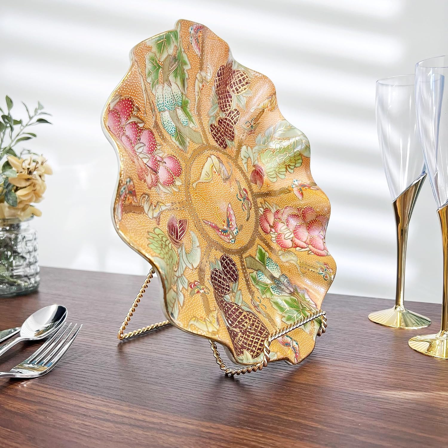 Twisted -toned Wire Easel Stand / Gold