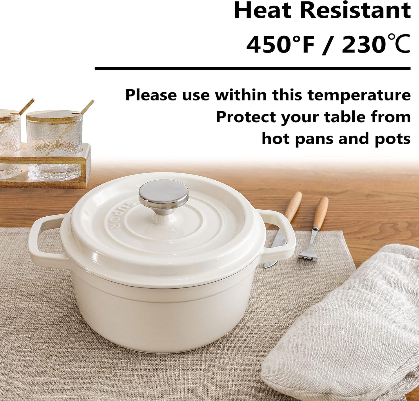 Home Brilliant Burlap Linen Placemats Set of 6 Plate Mats Heat Resistant Dining Table Cloth Placemats Washable Kitchen