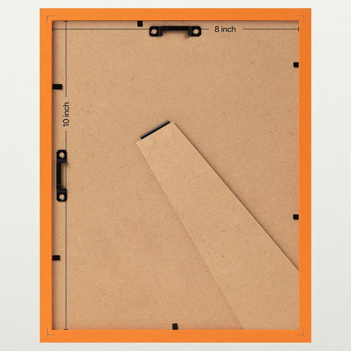 eletecpro 8x10 Picture Frames, Acrylic Cover, Orange, Set of 10 | Display Photo 5x7 with Mat or 8x10 without