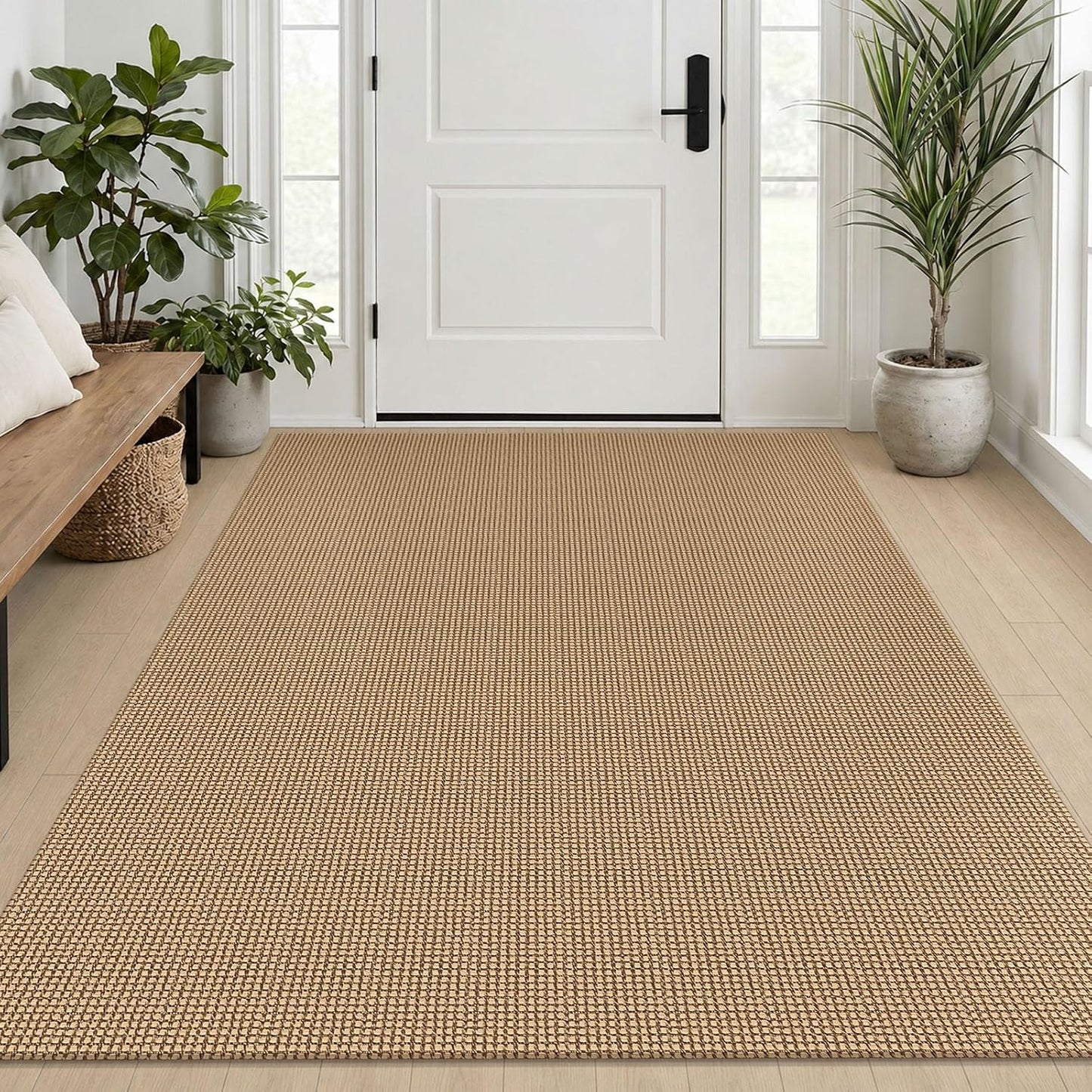 6x9 Beige Neutral Living Room Bedroom Area Rug