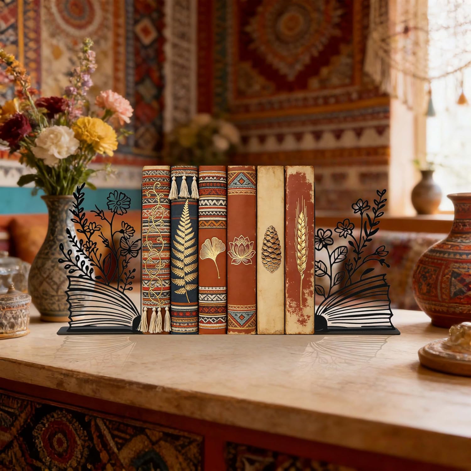Unique Metal Bookends / Black