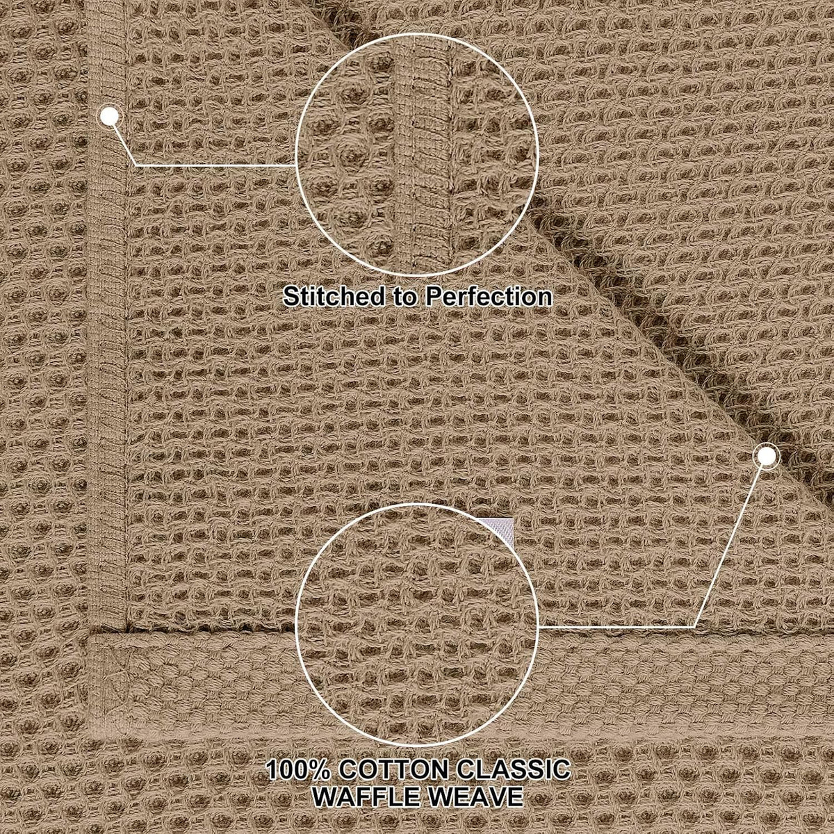 Homaxy 12 Pack 100% Cotton Kitchen Towels and Dishcloths Set, Tan | 12 x 12 Inches and 13 x 28 Inches Kitchen Towels