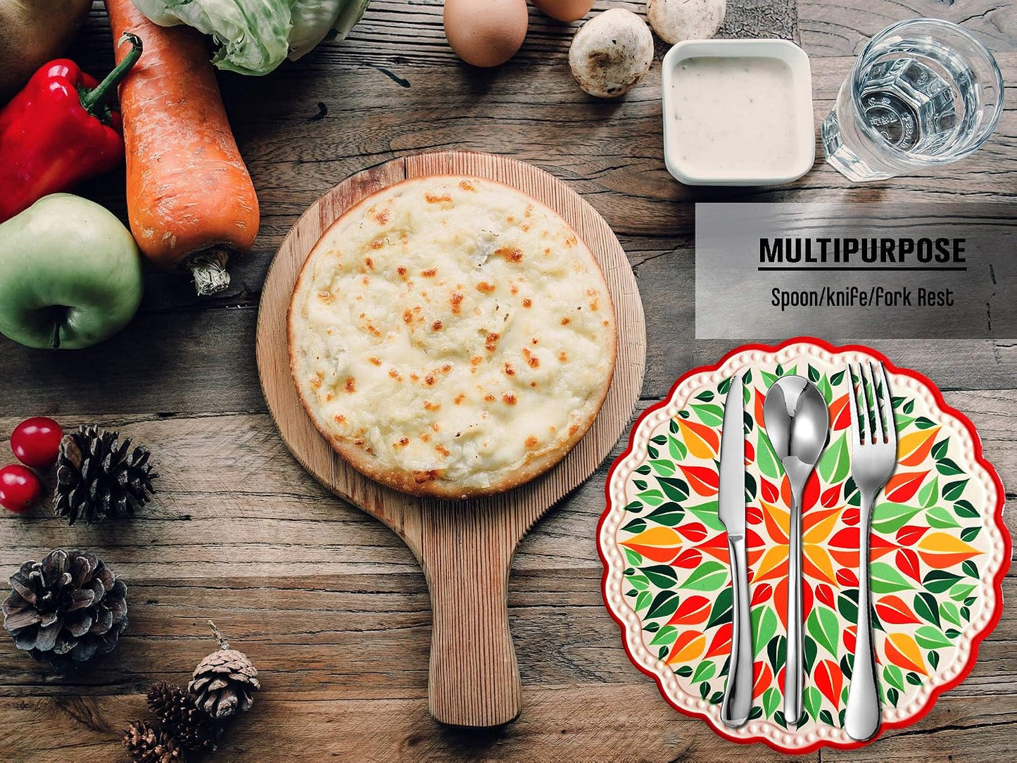 Ceramic Stone Trivets for Hot Pots and Pans, Versatile Trivet with Cork Base, Heat Resistant Mats for Countertop