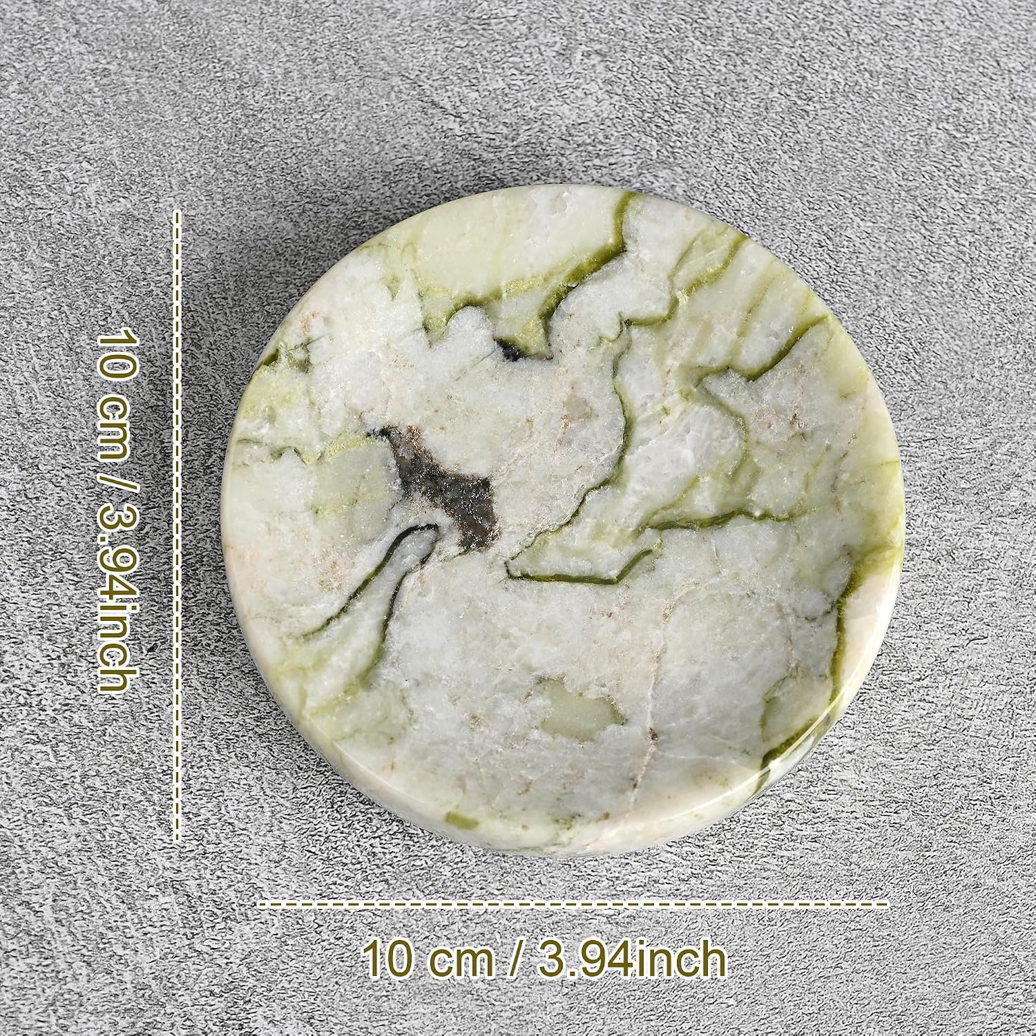 Stone Trinket Tray for Rings Earrings Necklaces / Cold Emerald / Green