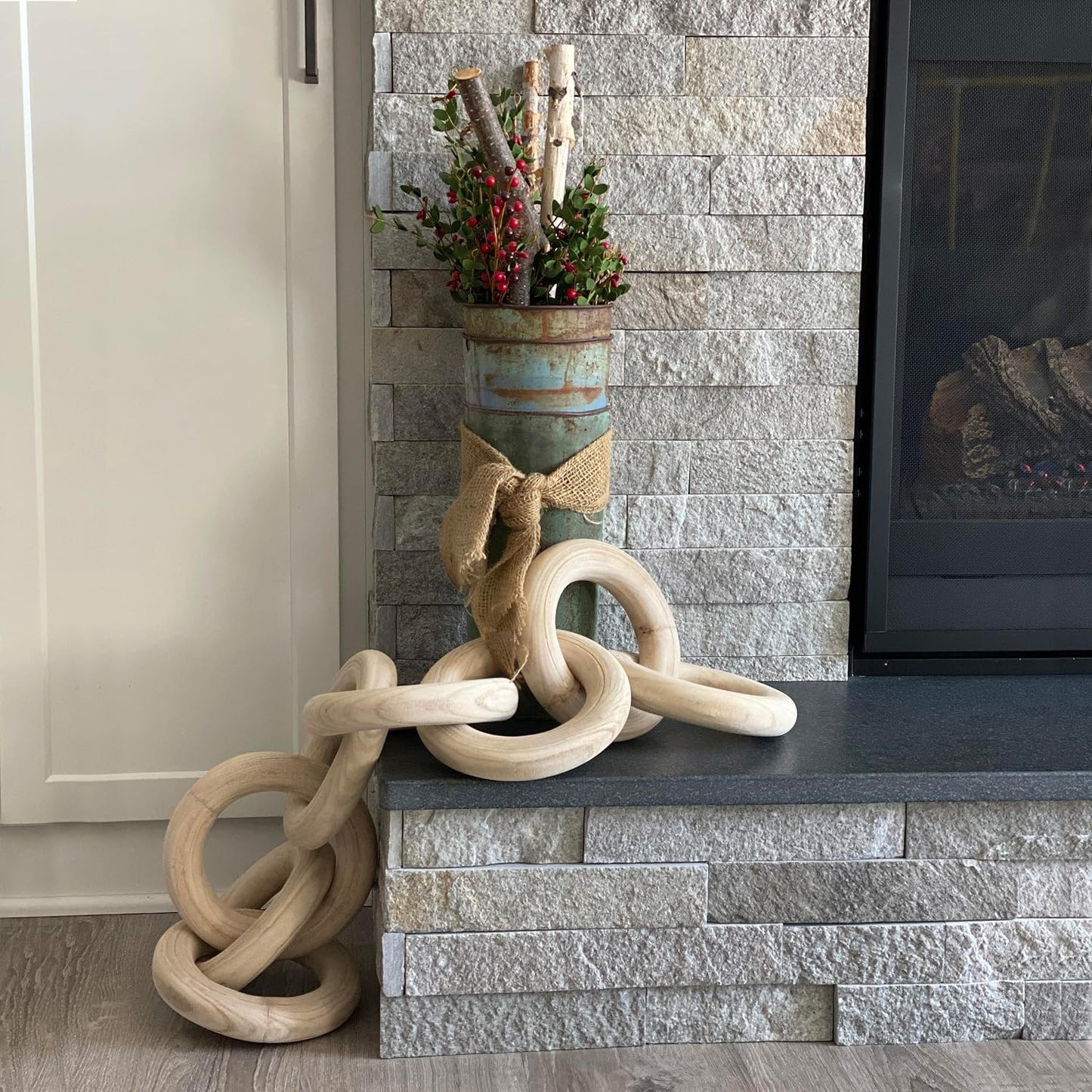 Wood Chain Link Decor / Large