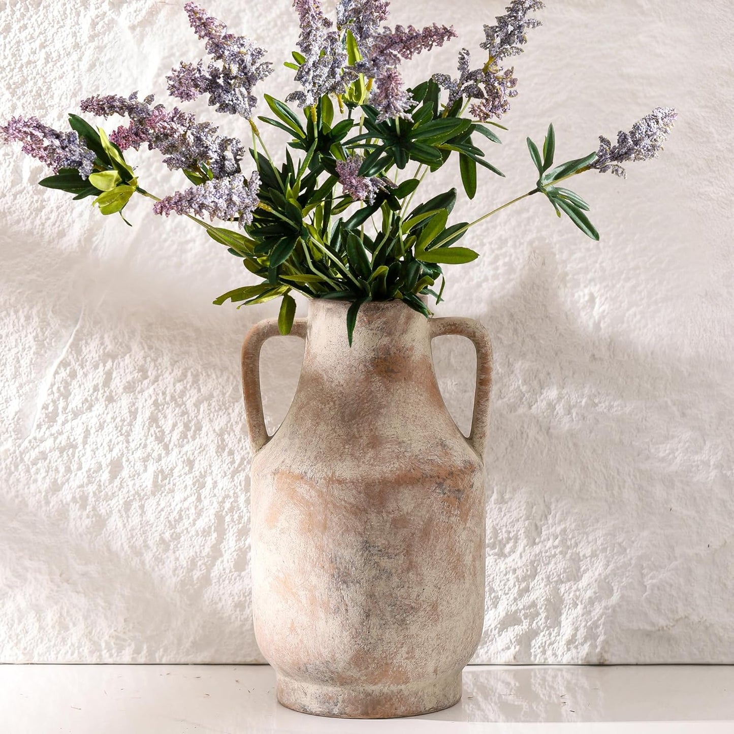 Ceramic Flower Vase / 11"h-terracotta / 11 Inch