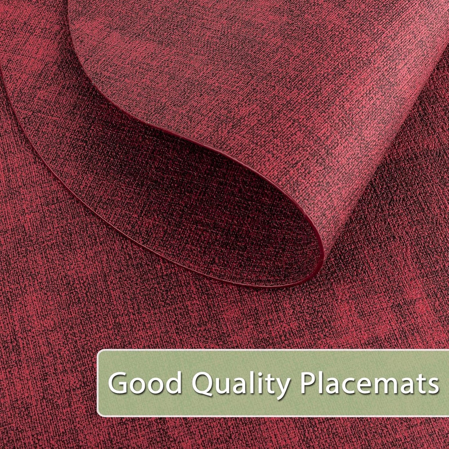 Placemats for Dining Table Set of 8 Non-Slip, Heat Resistant Oval Leather Placemat Double Layer, Waterproof Table Mats