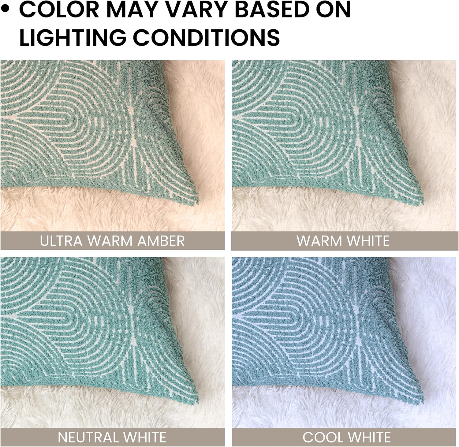 Boho Decorative Textured Throw Pillow Covers / Jade Green / 20 x 20 / Set of 2