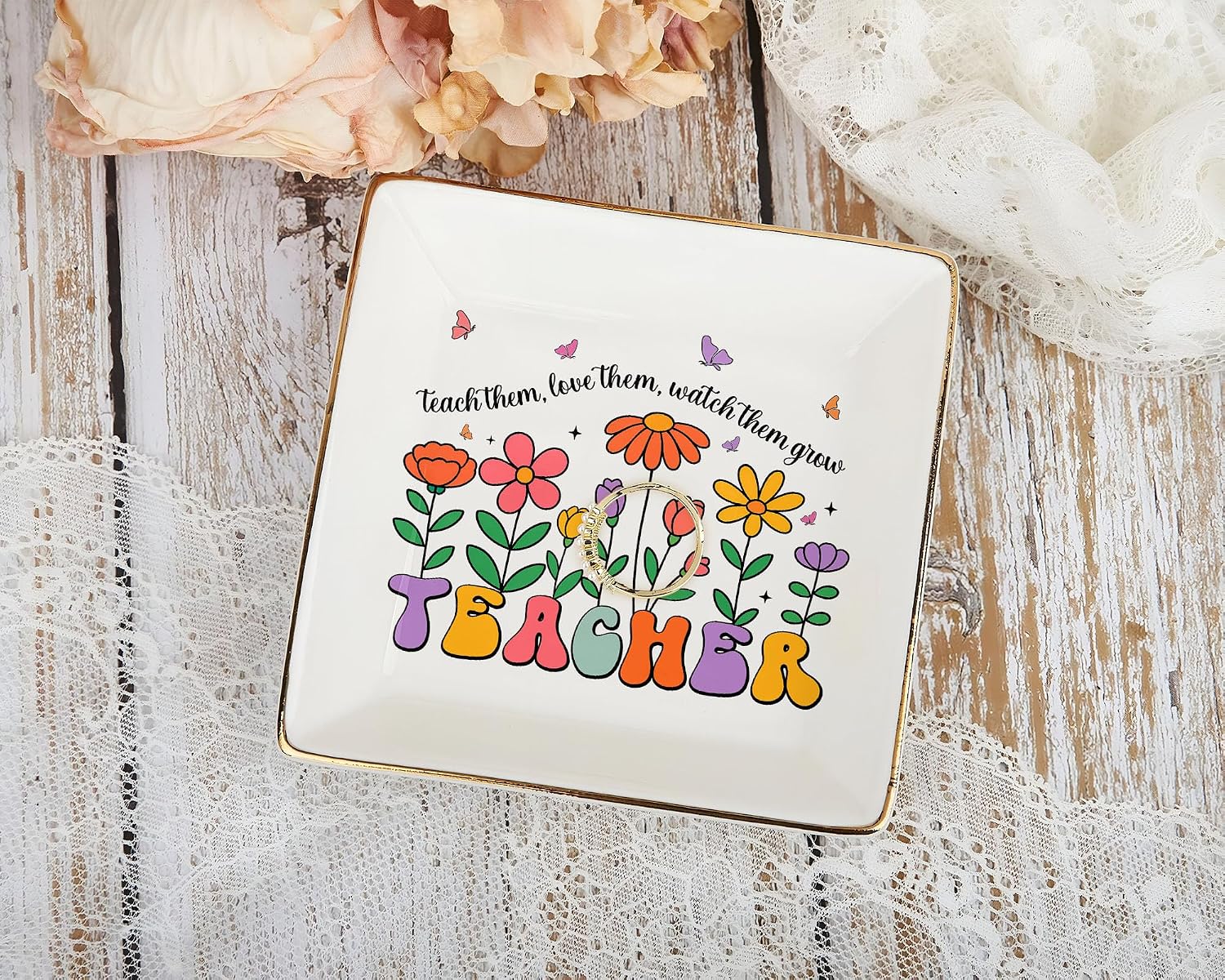 Floral 4" Jewelry Dish / Teacher