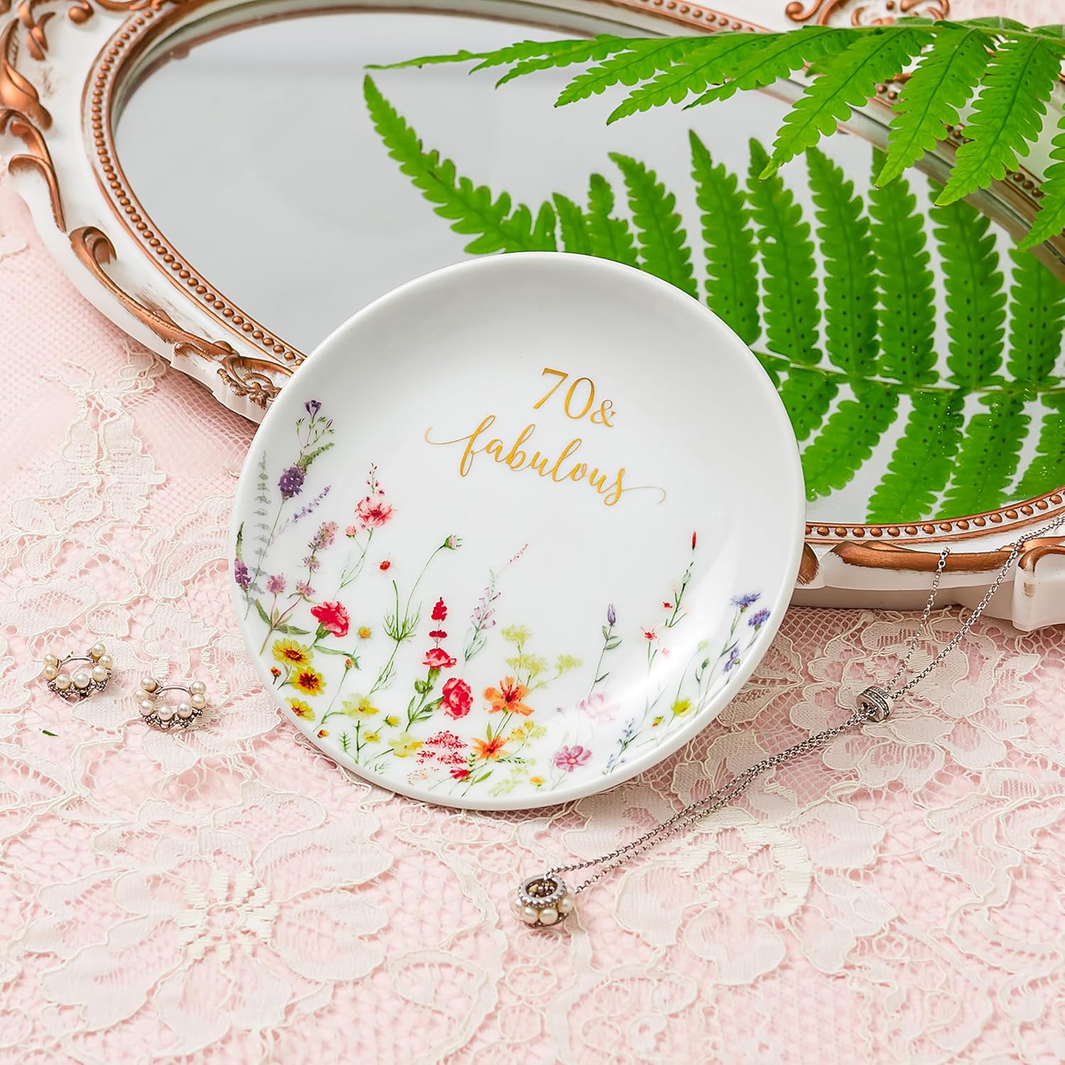 70 Fabulous Jewelry Ring Dish for Women 70th Birthday Gifts Idea for 70 Year / Birthday 70 Fabulous