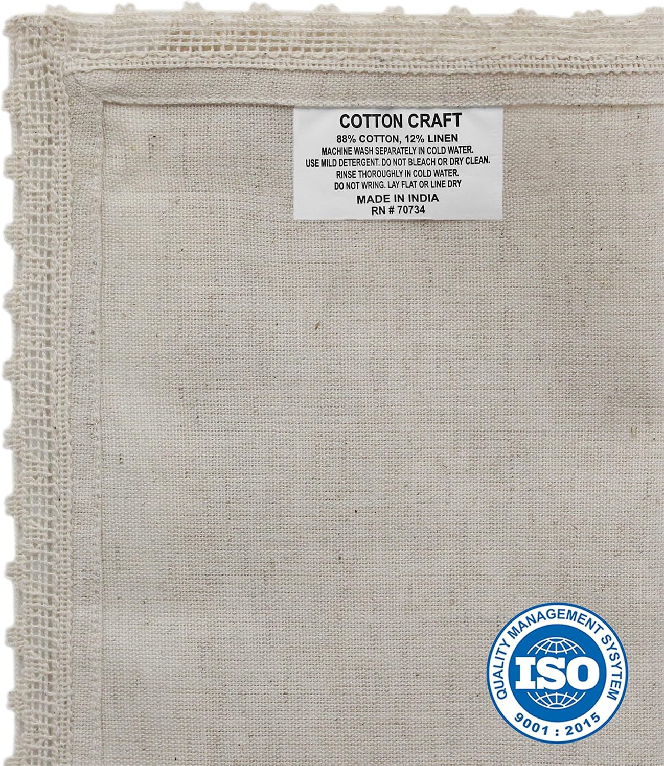 COTTON CRAFT Flax Linen Cloth Napkins with Lace - Set of 12 Dinner Napkins | Oversized 20x20 inch Natural Washable