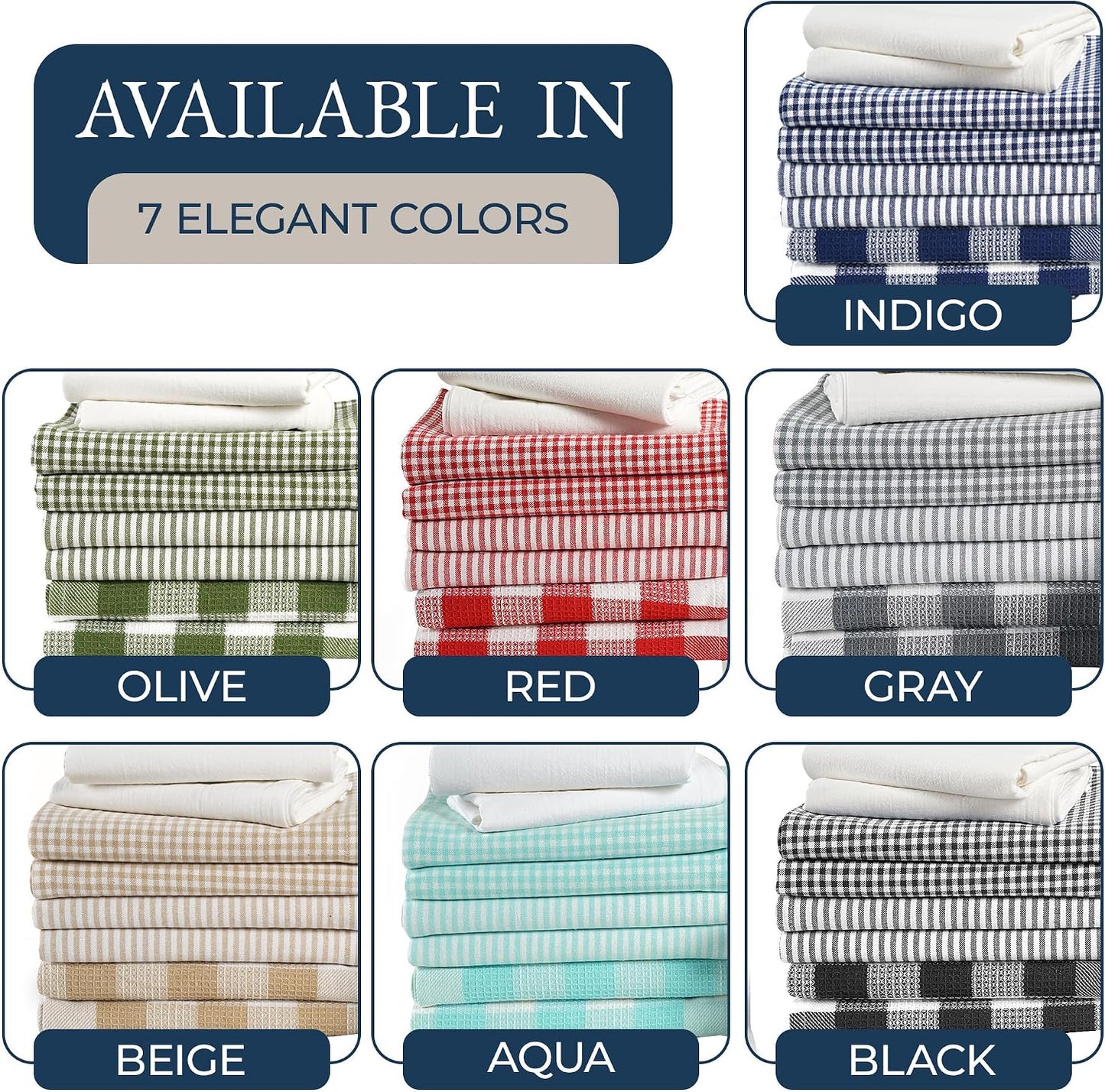 LANE LINEN Kitchen Towel and Pot Holder Sets 20 Pc - Eco Friendly Reusable Cotton Dish Towels, Soft Flour Sack Tea