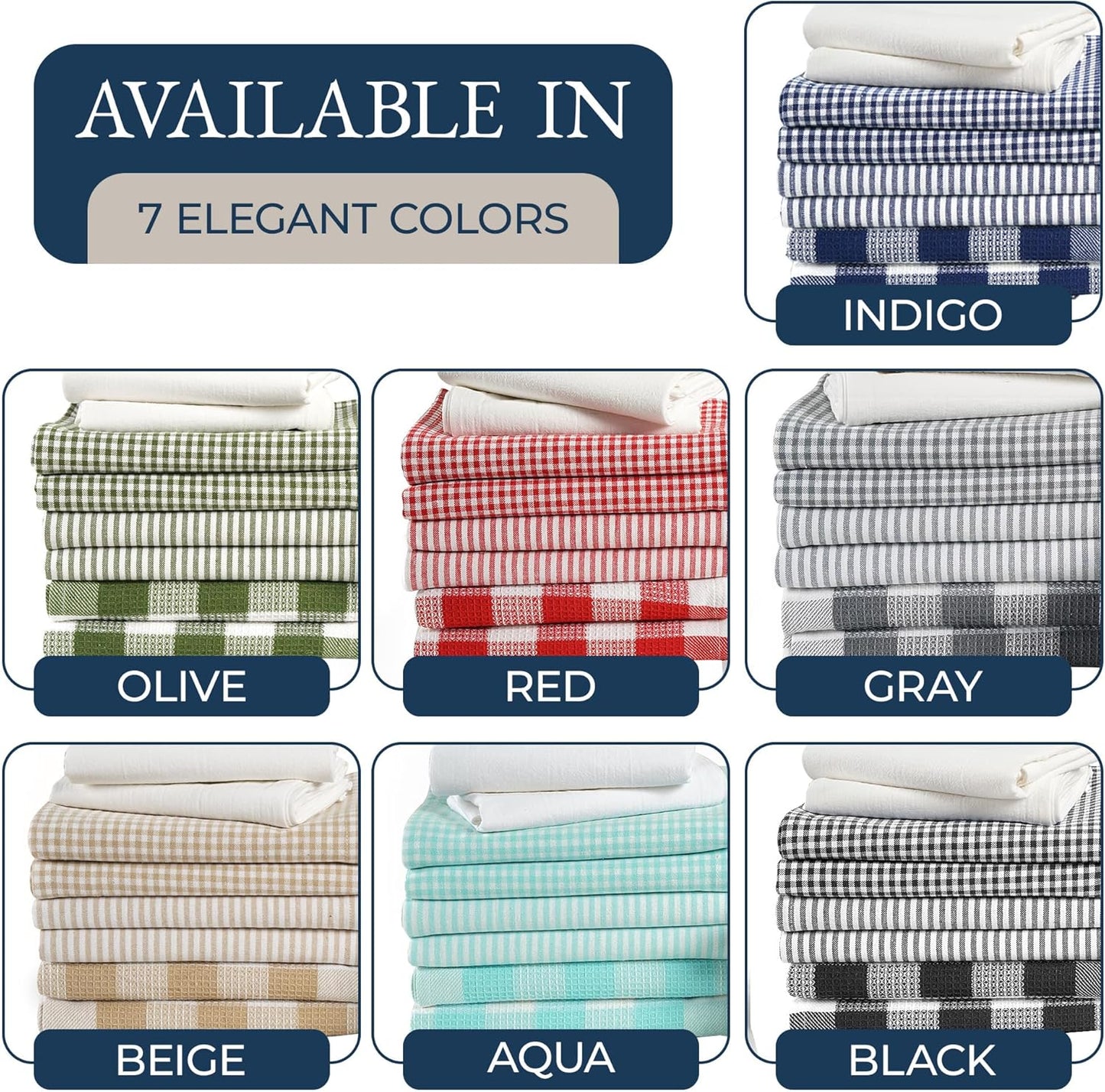 LANE LINEN Kitchen Towels Set 20 Pack - Ultra Soft Cotton Kitchen Hand Towels, Highly Absorbent Dish Cloths, Durable