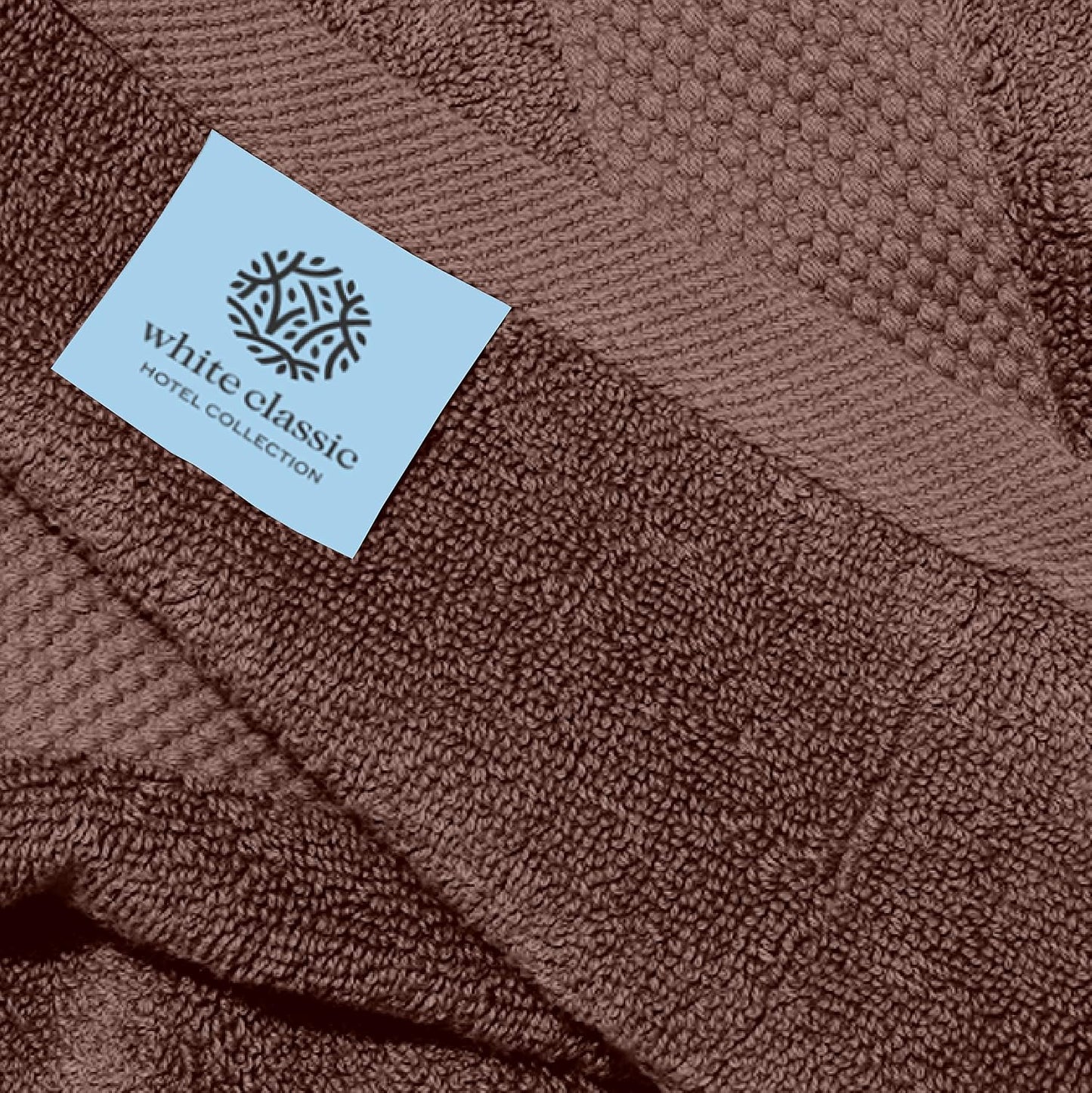 White Classic Luxury Brown Hand Towels - Soft 100% Turkish Cotton | Highly Absorbent Hotel spa Bathroom Towel